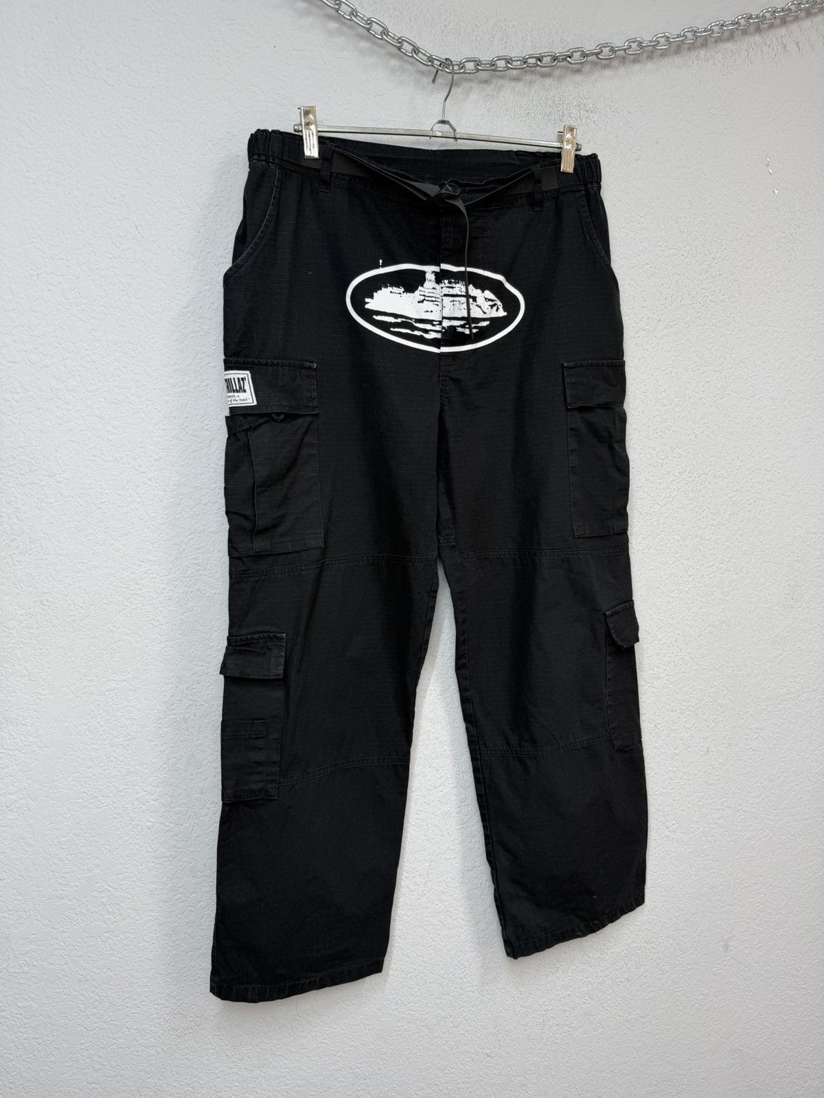 Corteiz Vintage Corteiz Cargo Pants Black Big Logo Size US 33 - 3 Thumbnail