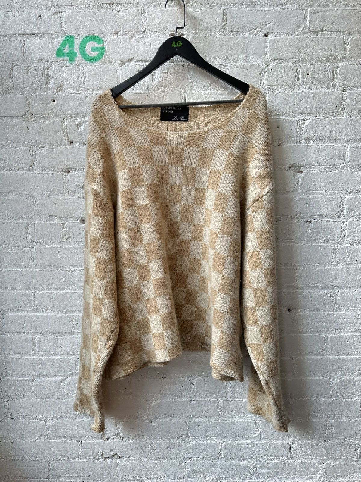 Enfants Riches Deprimes × Loro Piana ERD X LORO PIANA CHECKARD THRASHED SWEATER Size US L / EU 52-54 / 3 - 1 Thumbnail