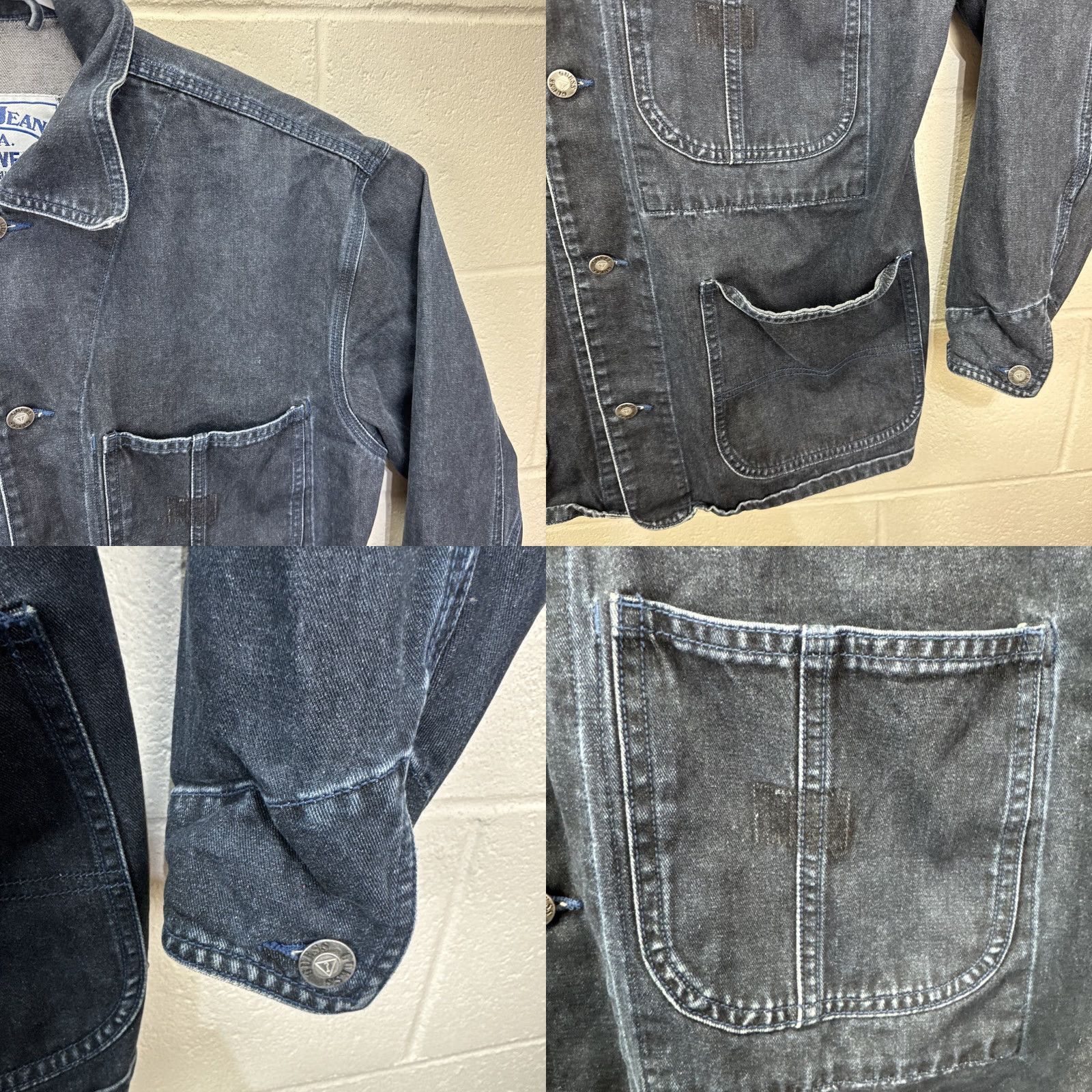 Guess VTG Guess Jeans Chore Jacket Mens L Denim Blue 90s Workwear USA Buttons Pockets Collared Long Jacket Mens Size US 33 - 8 Thumbnail