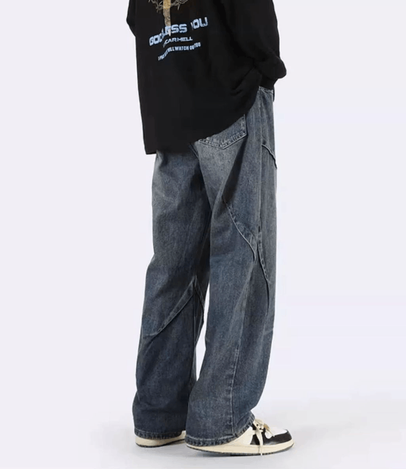 Japanese Brand Japanese high street patchwork jeans wide leg loose y2k Size US 32 / EU 48 - 4 Thumbnail