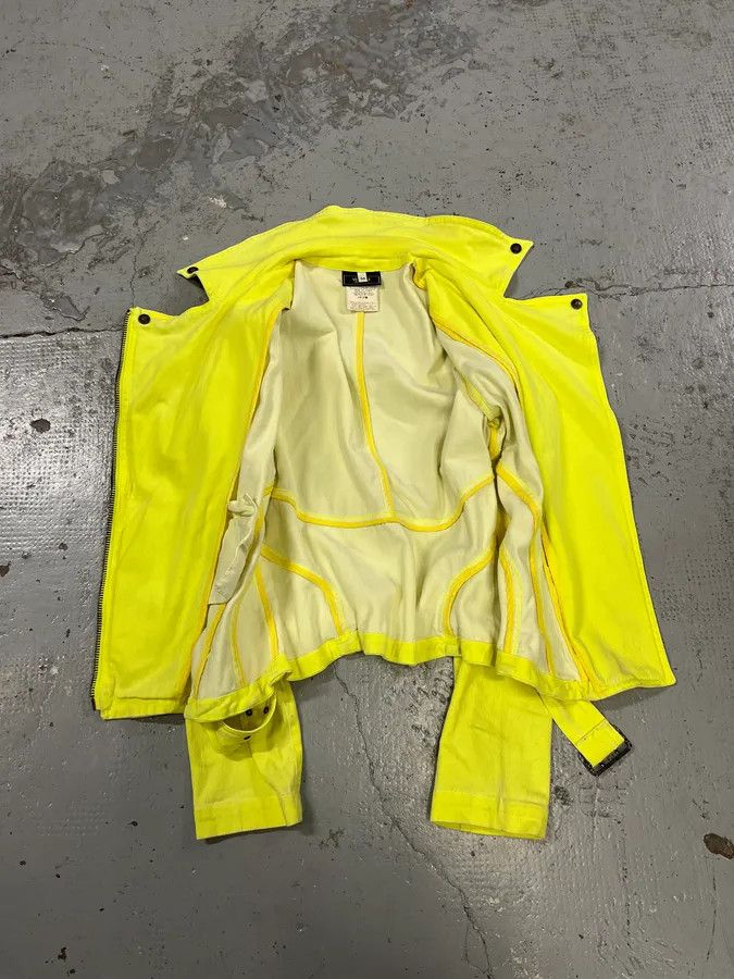 Versace Versace Provocative Yellow Asymmetric Zip Biker Jacket Size S / US 4 / IT 40 - 7 Thumbnail
