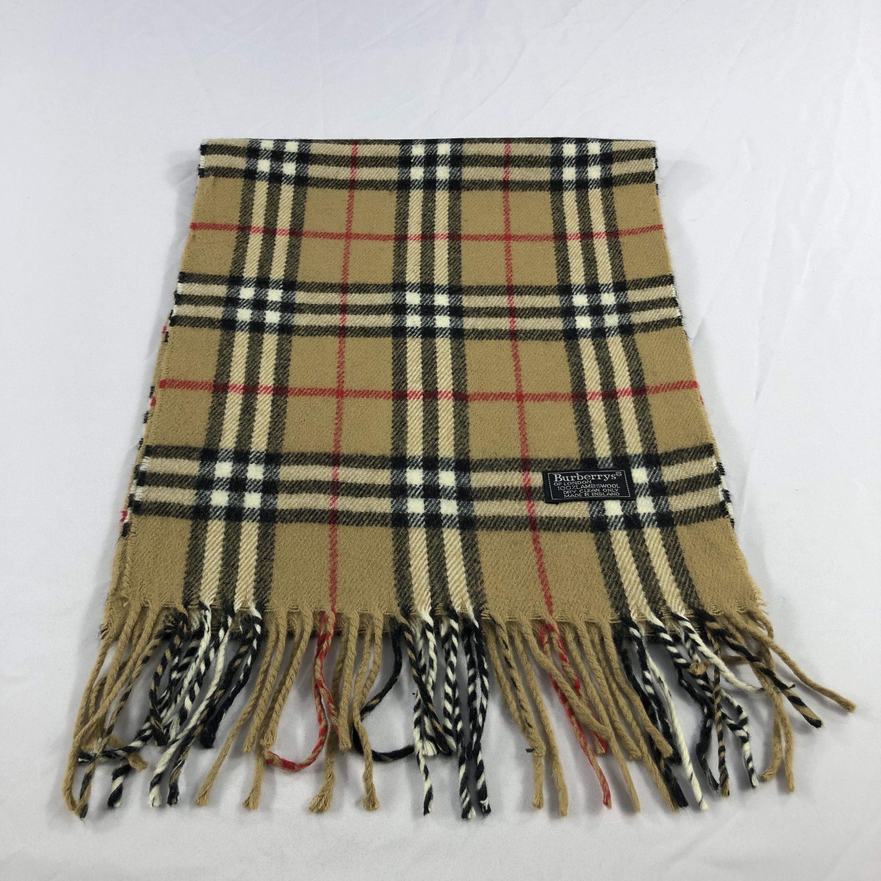 Burberry Burberrys Nova Check Tanned Wool Scarf Muffler V1000 Size ONE SIZE - 2 Thumbnail