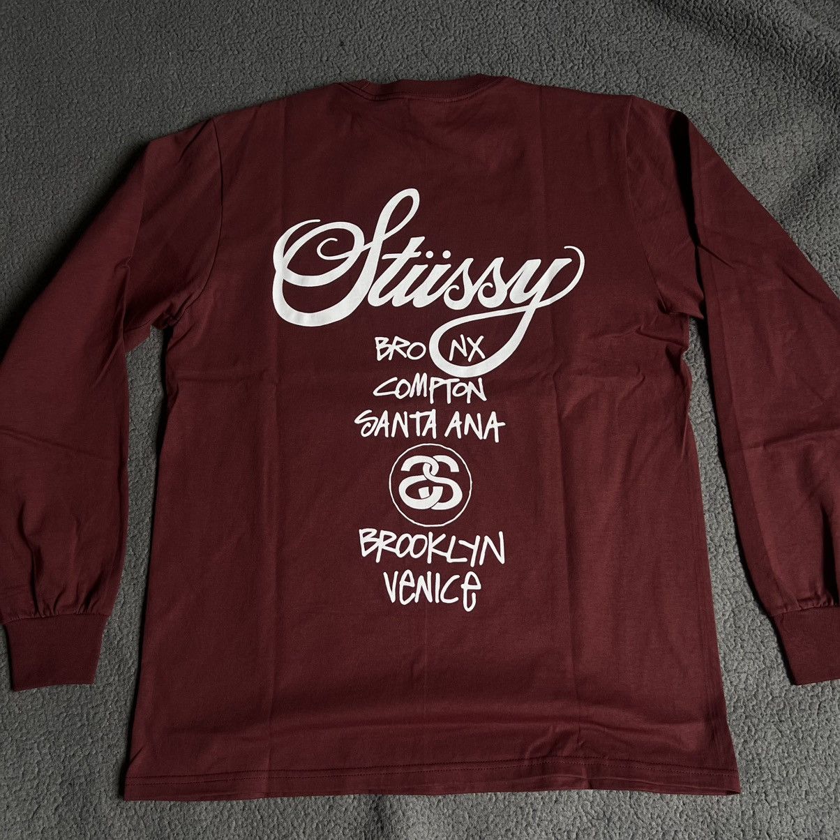 Stussy World Tour T Shirt Red | Grailed