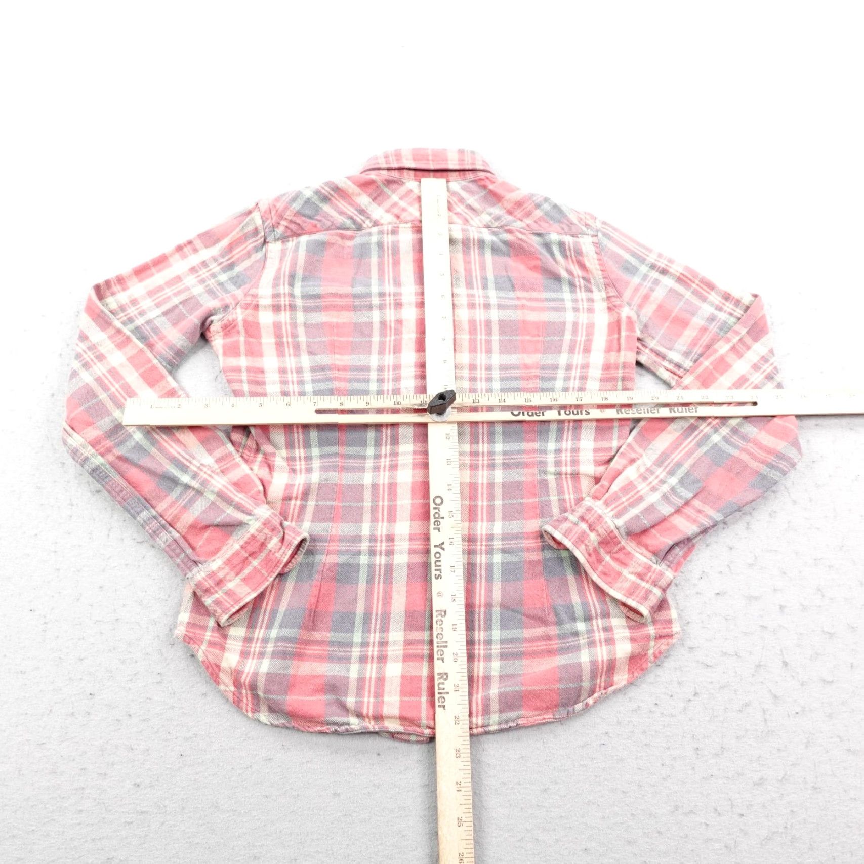 Ralph Lauren Ralph Lauren Shirt Womens 4 Pink Plaid Flannel Super Slim Fit Button Front Top Size S / US 4 / IT 40 - 6 Thumbnail