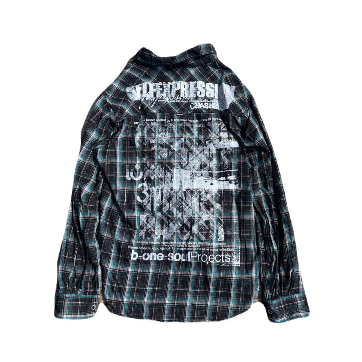 If Six Was Nine 2000s Japanese archive Vkei Poem Plaid Shirts Y2K Size US M / EU 48-50 / 2 - 2 Thumbnail