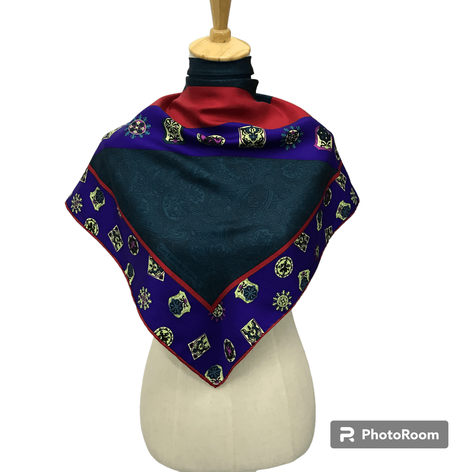 Vintage Guy Laroche Paisley Silk Scarf M47