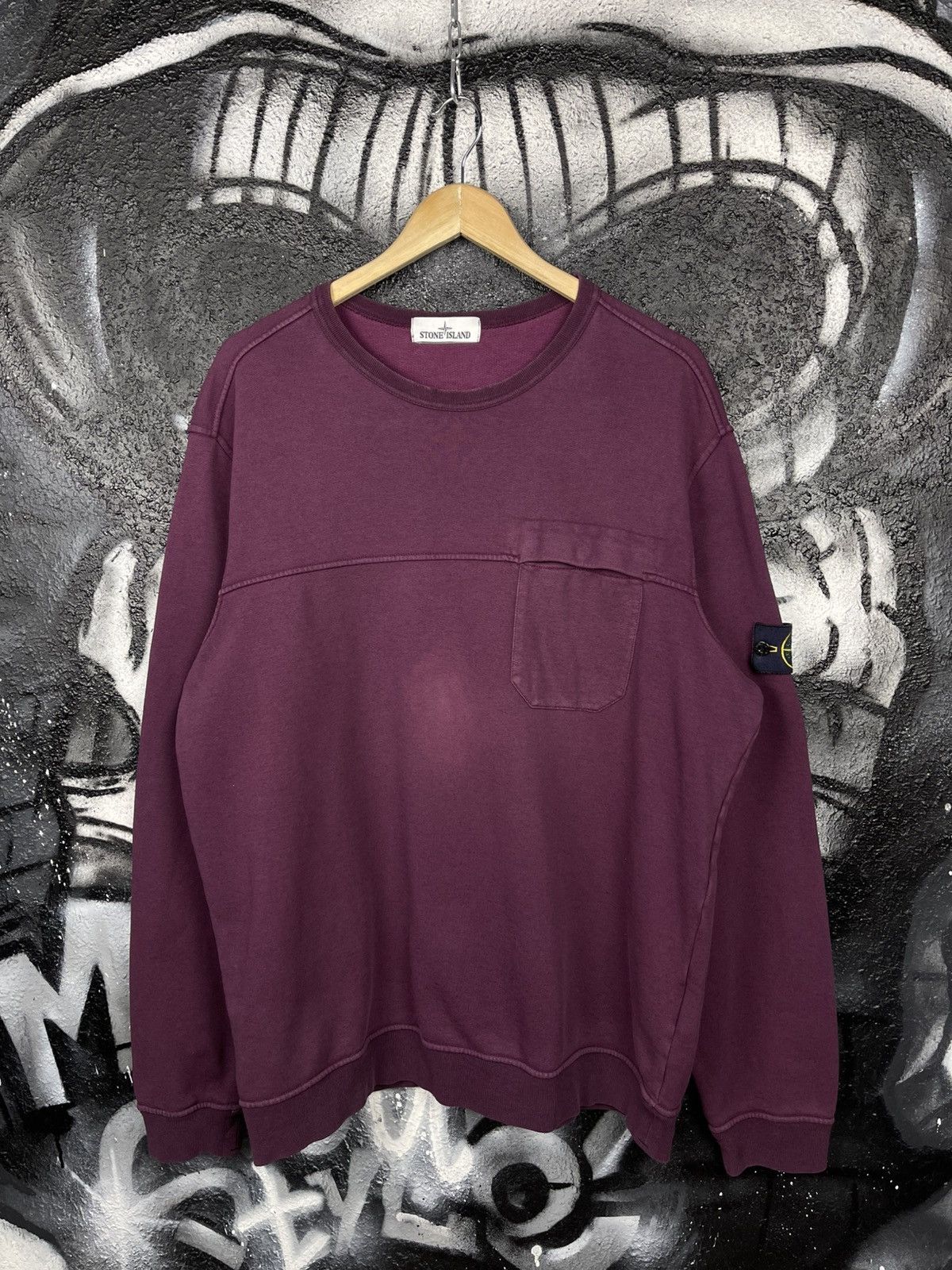 Stone Island Stone Island Purple Crewneck Pocket Sweatshirt Mens Size 3XL Size US XXL / EU 58 / 5 - 2 Thumbnail