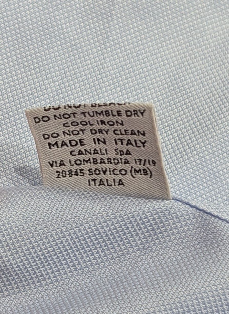 Canali CANALI Textured Cotton Dress Shirt Light Blue 45 US 17.75 Size US XXL / EU 58 / 5 - 6 Thumbnail