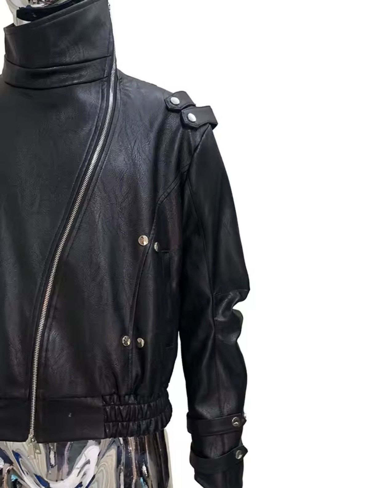 Leather Punk Gothic PU Leather Zipper Designer Jacket Size US L / EU 52-54 / 3 - 6 Thumbnail