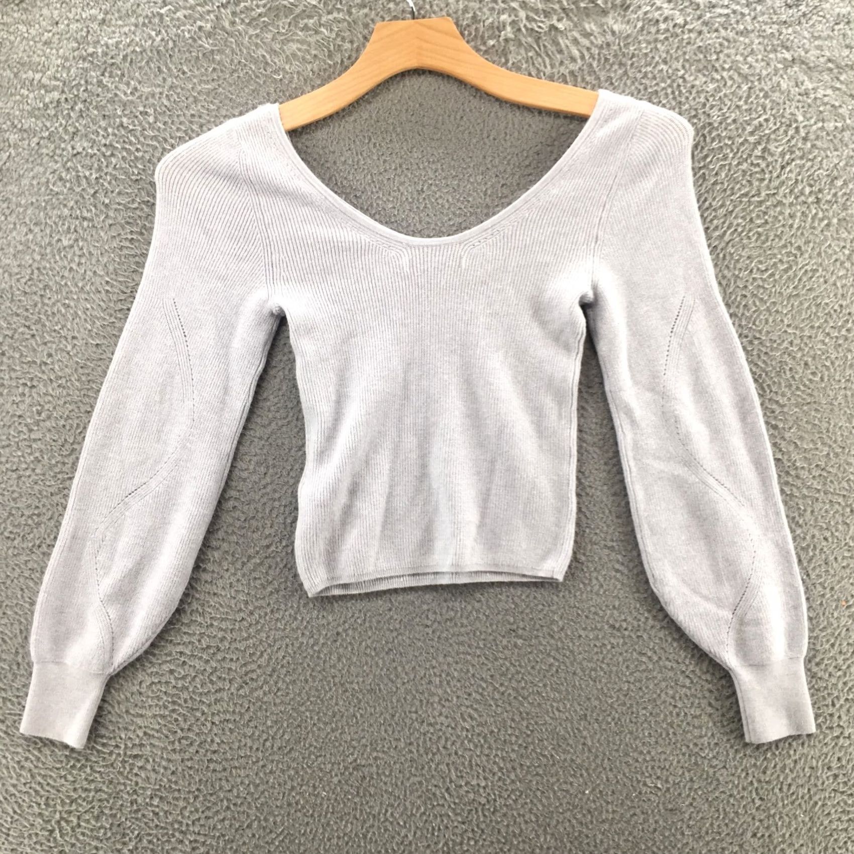 Abercrombie & Fitch Abercrombie & Fitch Pullover Knitted Top Womens Small Blue Balloon Sleeve Sweater Size S / US 4 / IT 40 - 7 Thumbnail