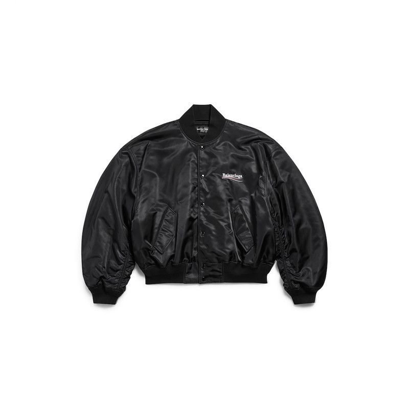 Balenciaga o1in1g0326 555 / Political Campaign Varsity Jacket in Black Size US M / EU 48-50 / 2 - 1 Thumbnail