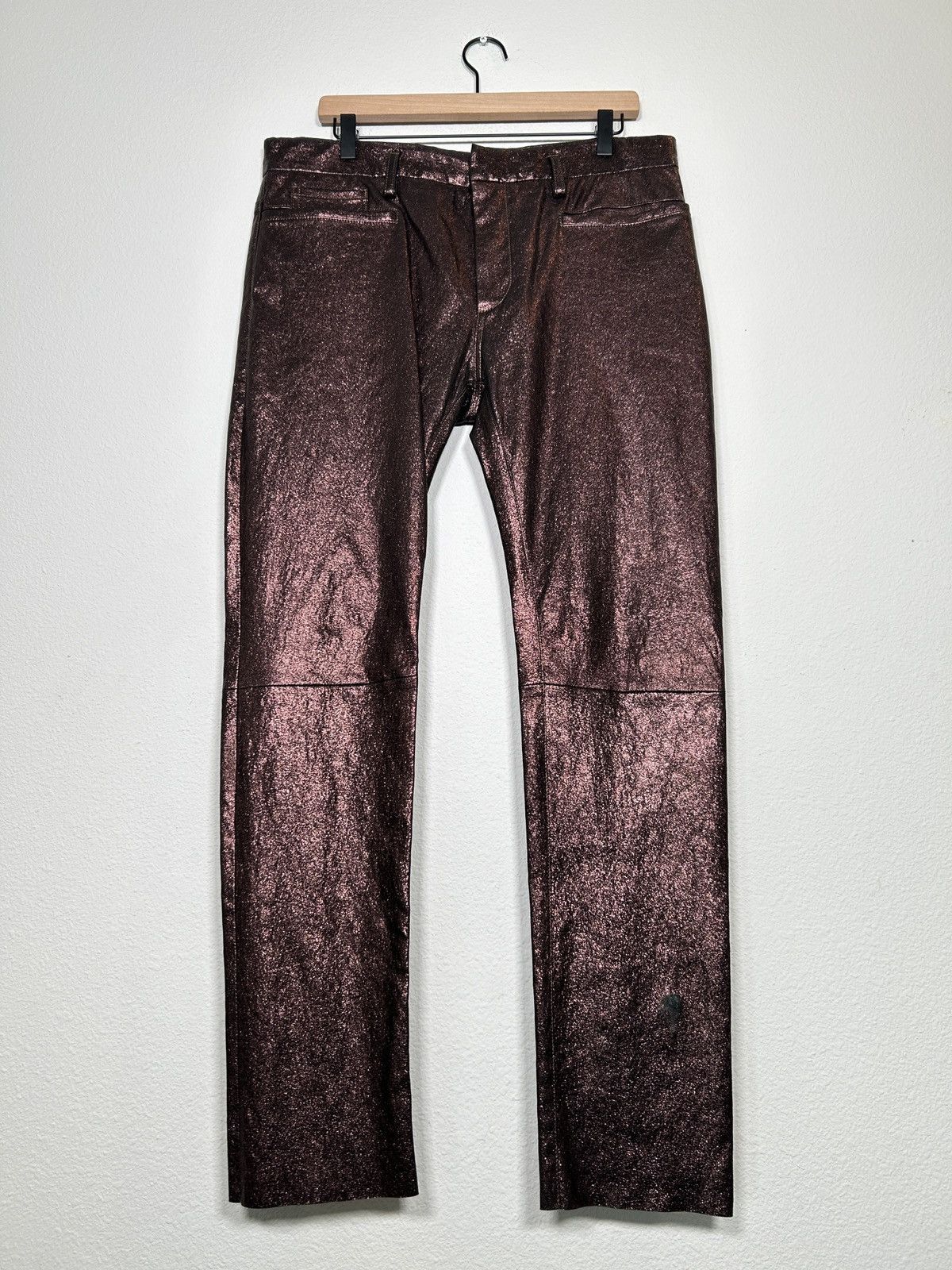 Haider Ackermann Glitter Lamb Leather Slim Pants Size US 32 / EU 48 - 1 Thumbnail