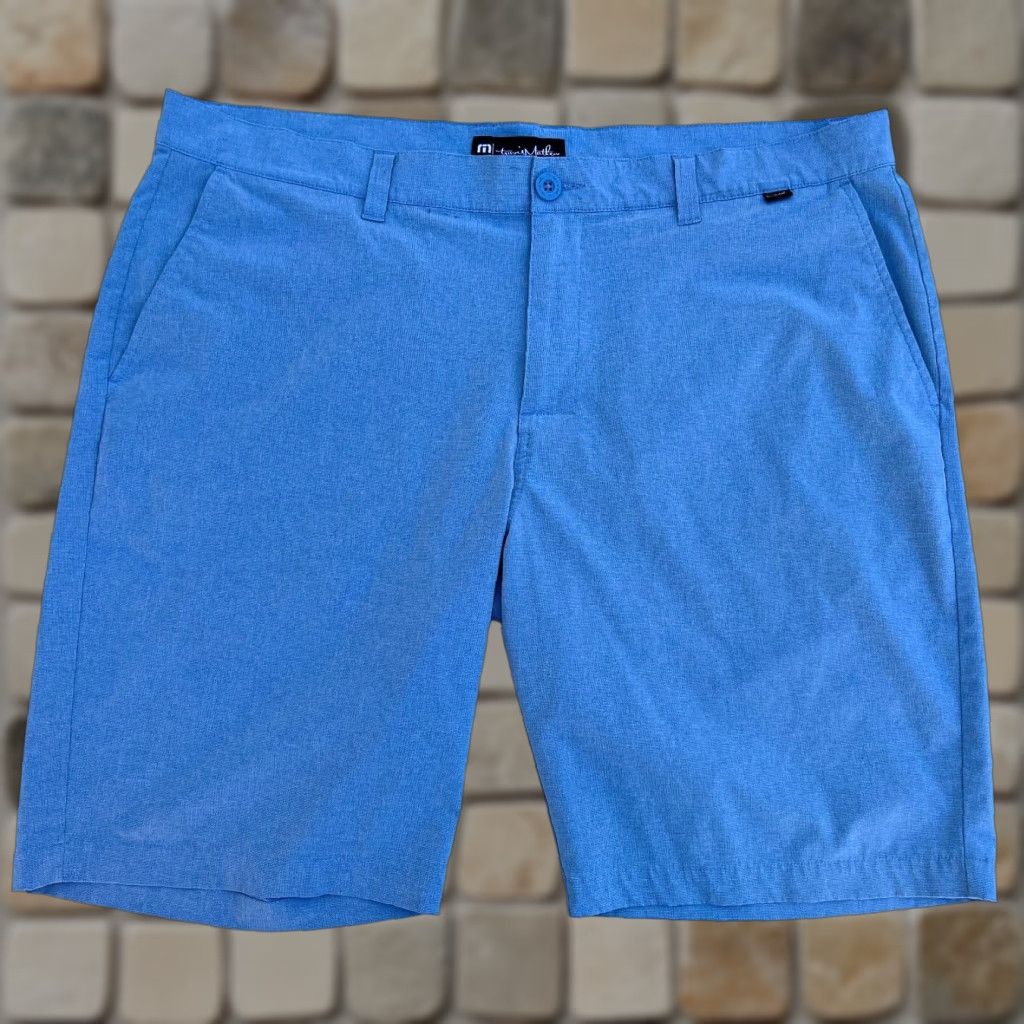 TravisMathew Travis Mathew Men's Shorts Sz 40 Blue Flat Front Pockets Lightweight Chino Regular 40 Waist Outdoor Preppy Sports Size US 40 / EU 56 - 1 Thumbnail