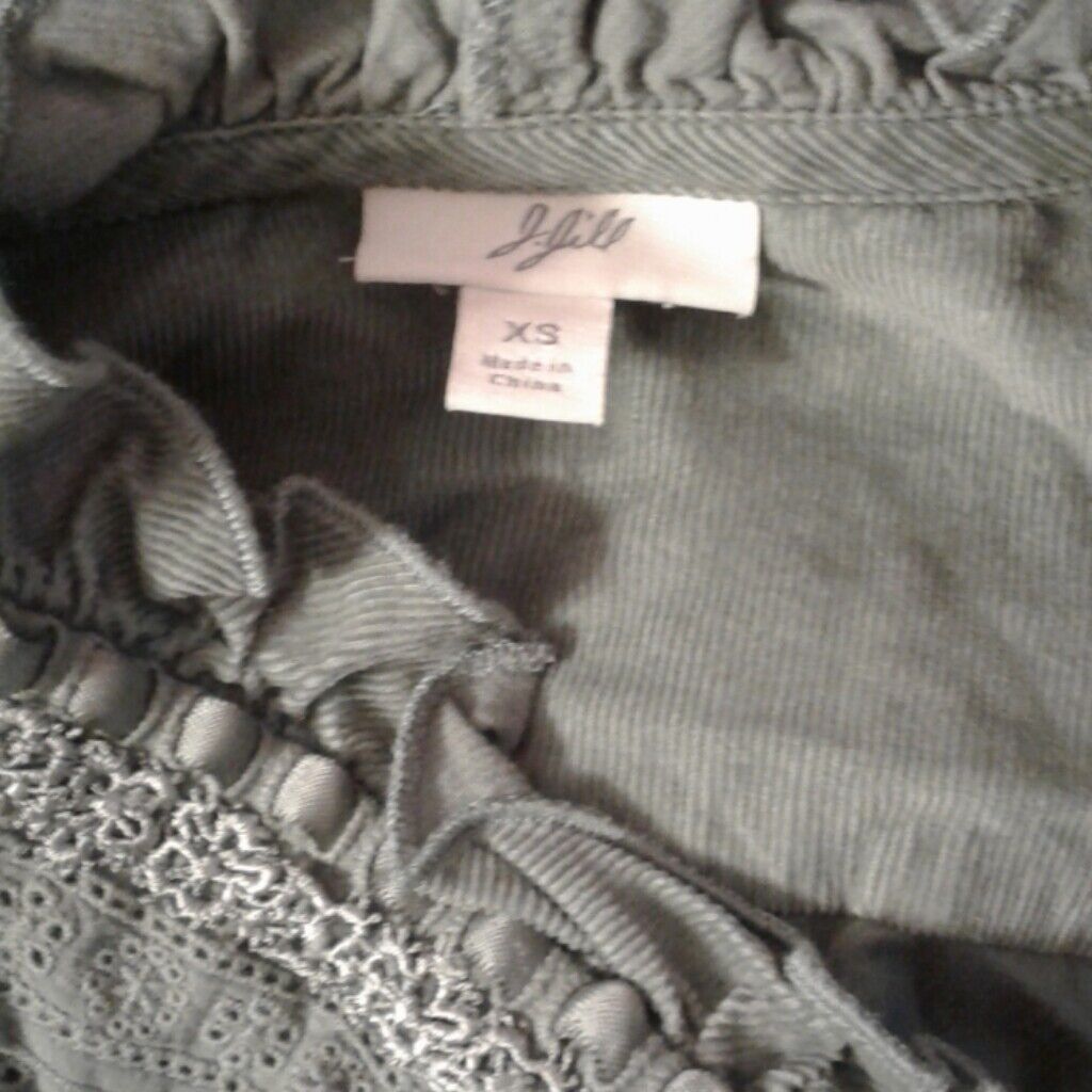 J. Jill J Jill XS Corduroy Jacket Green Ribbons Lace Romantic Flirty Size XS / US 0-2 / IT 36-38 - 8 Thumbnail