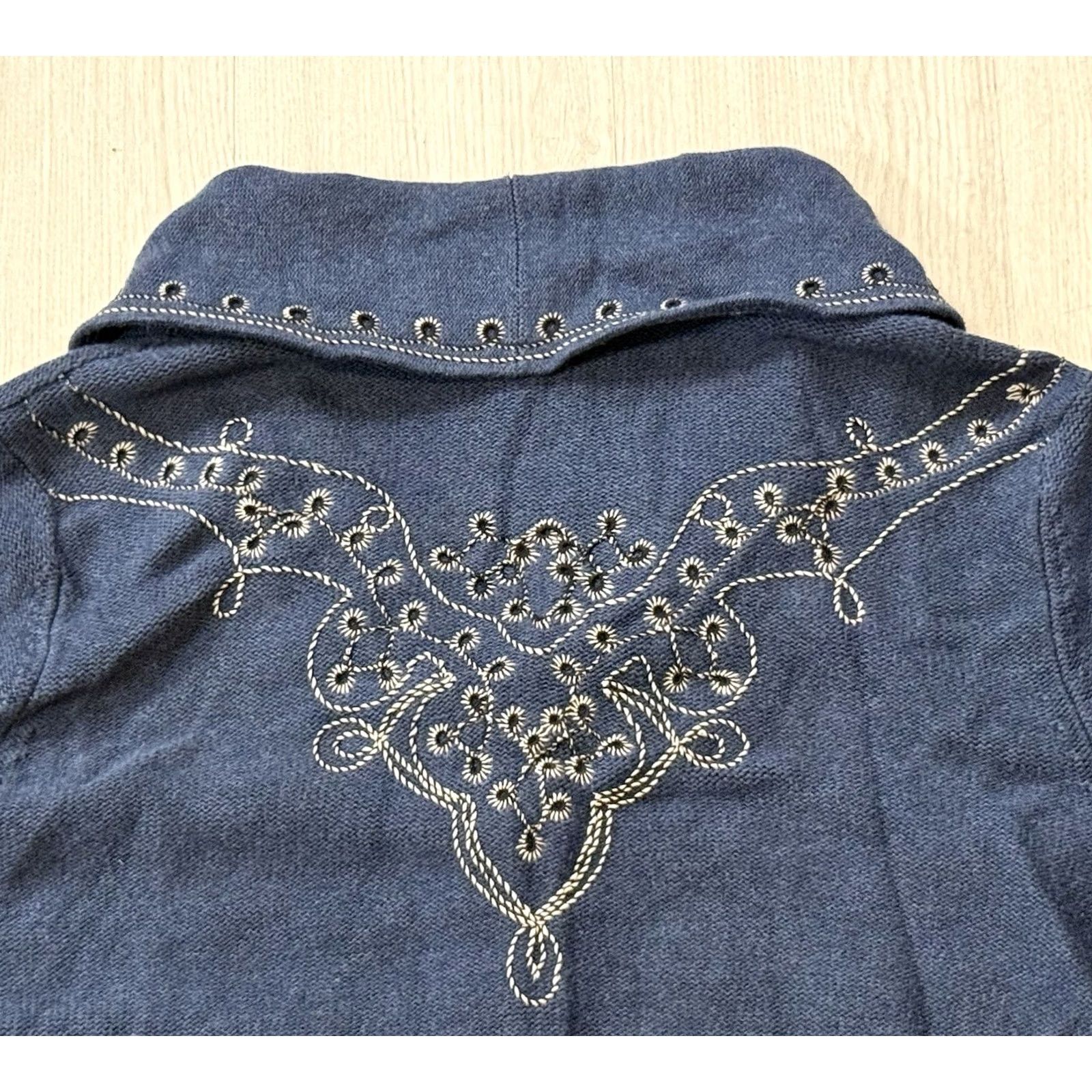 Pendleton Pendleton Women’s Embroidered Shawl Cardigan Sweater L Blue Western Cowboy Size L / US 10 / IT 46 - 4 Thumbnail