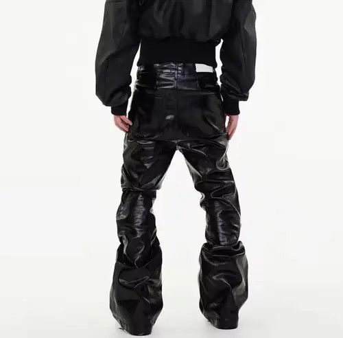 Jean Men Wide Leg Coating Glossy Leather Jean Size US 34 / EU 50 - 2 Thumbnail