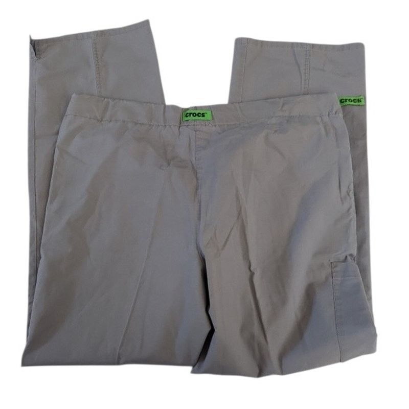Crocs Crocs Scrub Pants Gray Elastic Waist Drawstring Medical MED Size 26" / US 2 / IT 38 - 2 Thumbnail