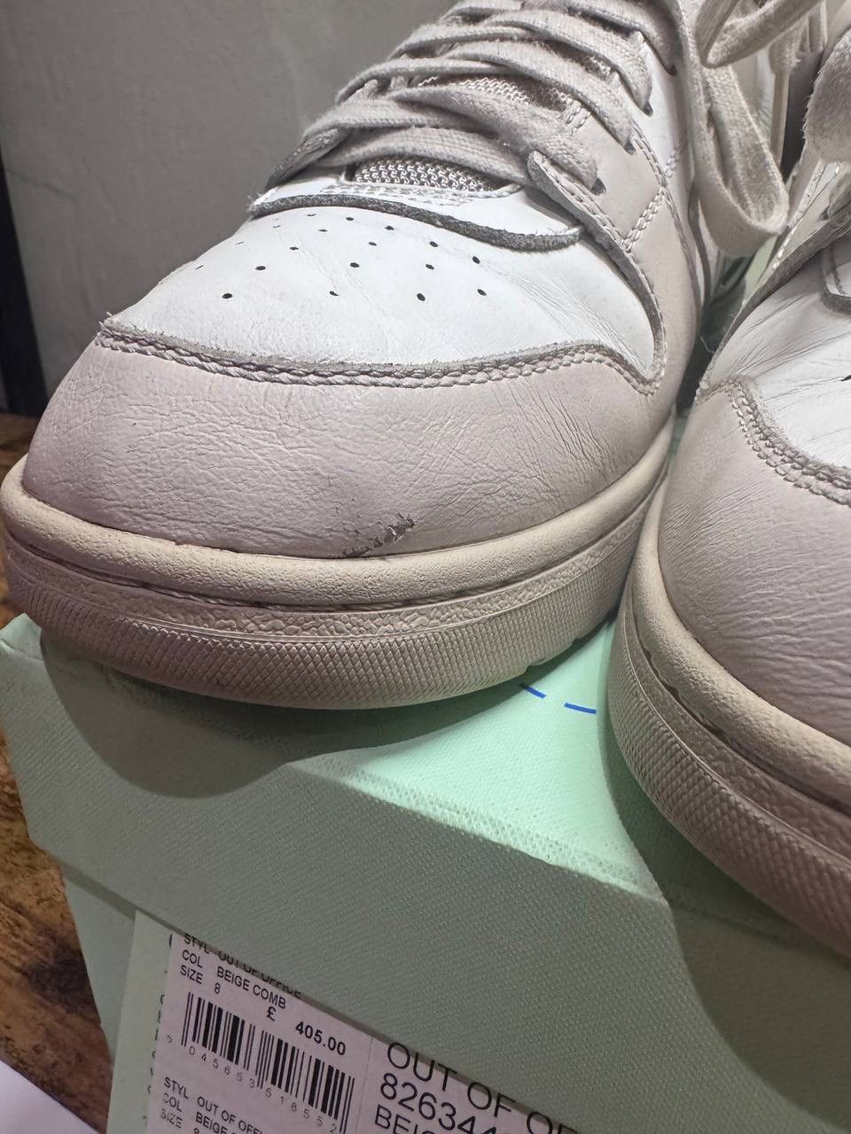 Off-White Off-White Out Of Office Sneakers Beige White EU 42 Leather Size US 9 / EU 42 - 4 Thumbnail