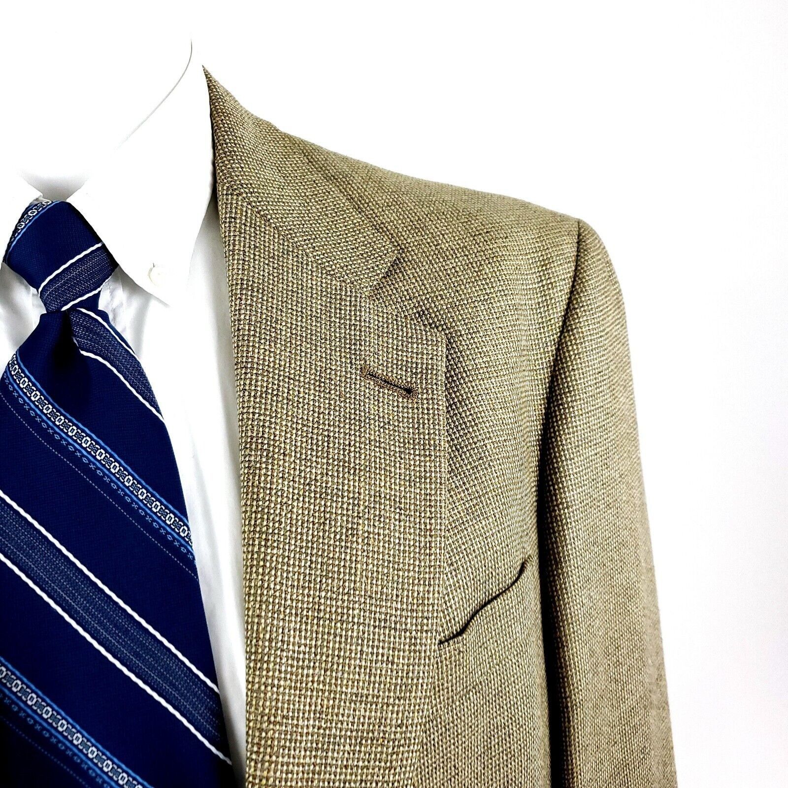 Hart Schaffner Marx Hart Schaffner Marx Wool 2 Button Sport Coat 42R Tan Check B Size 42R - 2 Thumbnail