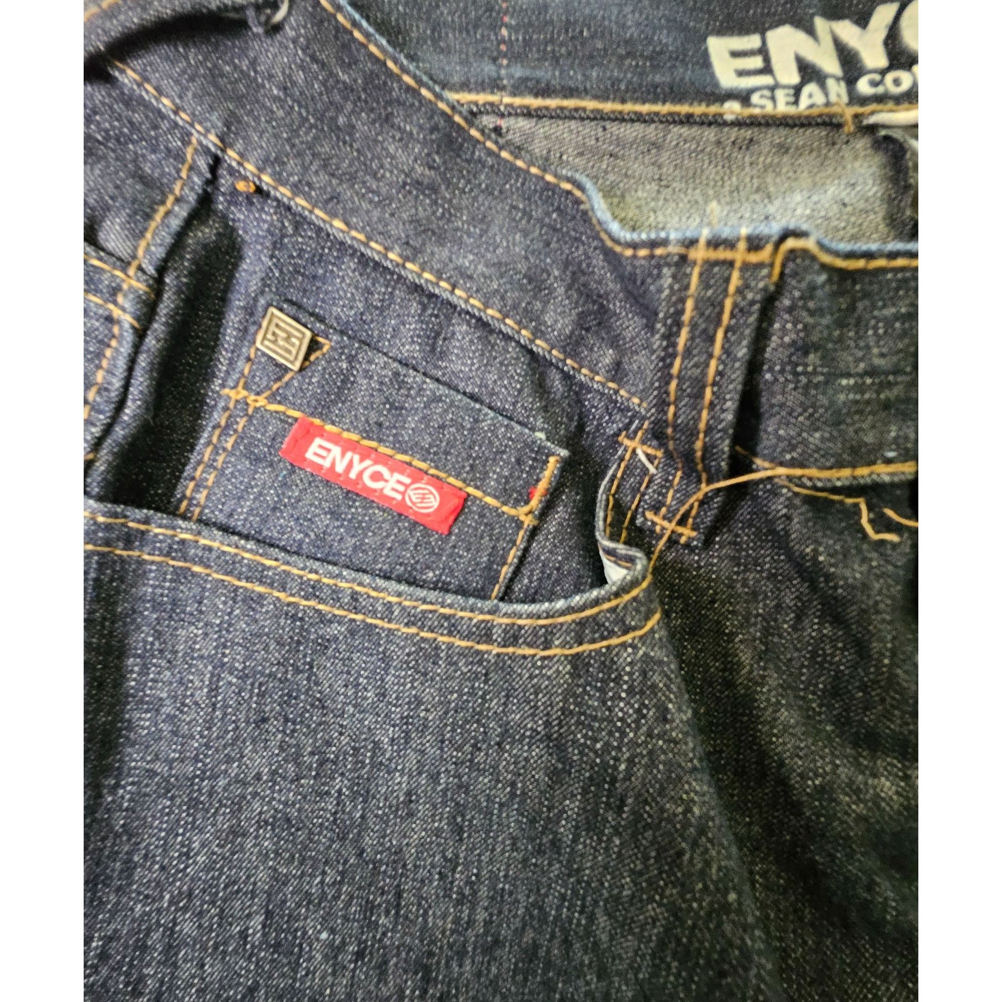 Enyce Enyce Sean Combs Co Mens Navy Red Jeans Y2K 32 x 32 Vintage Size US 32 / EU 48 - 5 Thumbnail