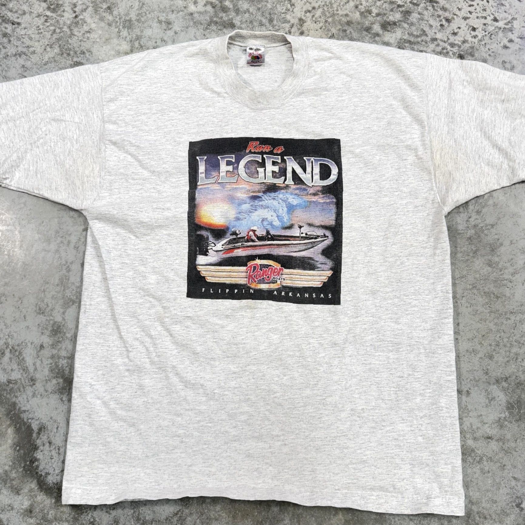 Fruit Of The Loom Vintage Ranger Boats Shirt Mens 2XL Gray Run A Legend Flippin Arkansas 90s Tee Size US XXL / EU 58 / 5 - 3 Thumbnail