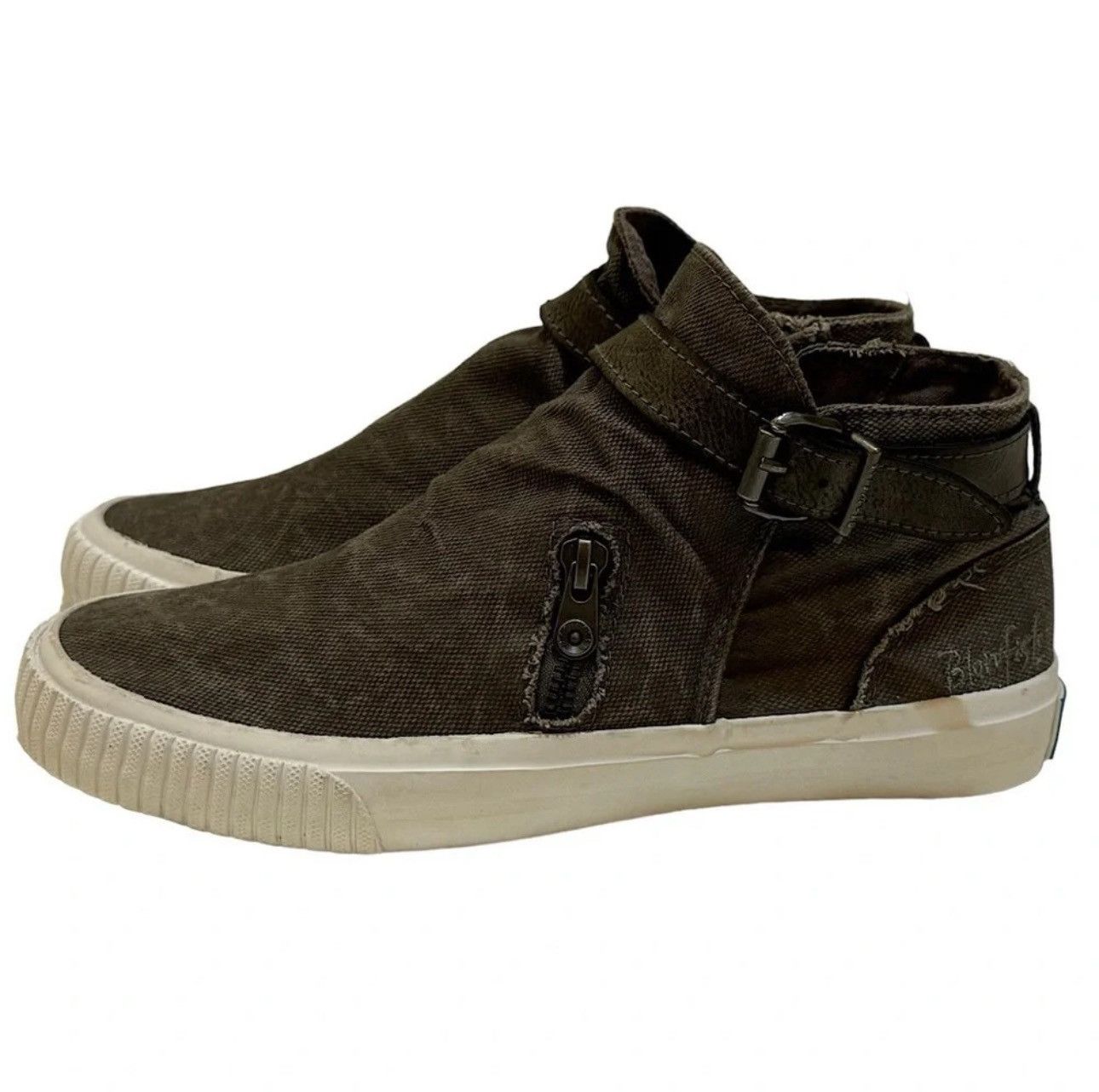 Designer Blowfish Malibu Brown Whiskey HighTop Canvas Sneakers Sz 7.5 Size US 7.5 / IT 37.5 - 4 Thumbnail