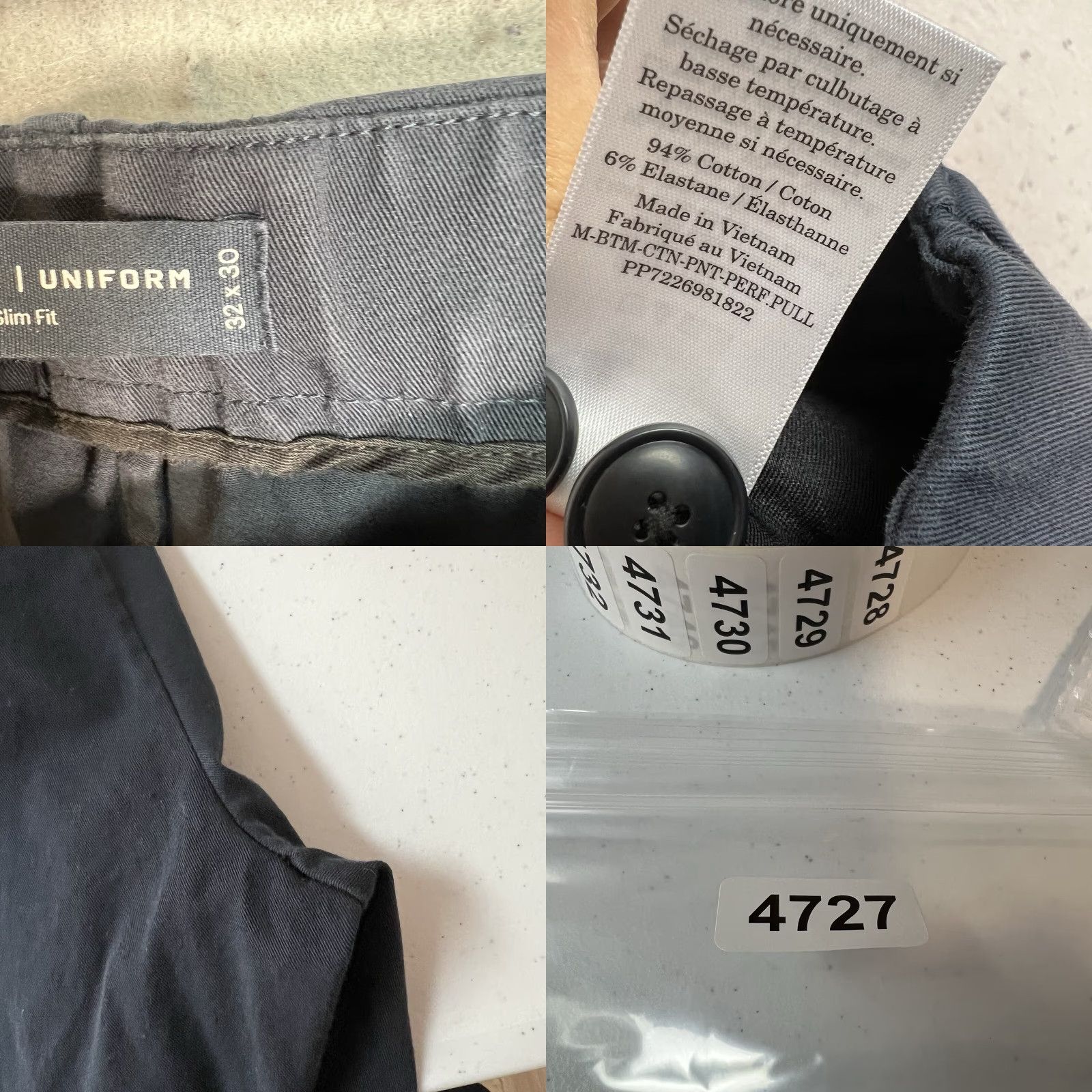 Everlane VINTAGE Everlane Slim Fit Pants Men 32 x 29 Cotton Blend Blue Chino 90s Mens Size US 32 / EU 48 - 8 Thumbnail