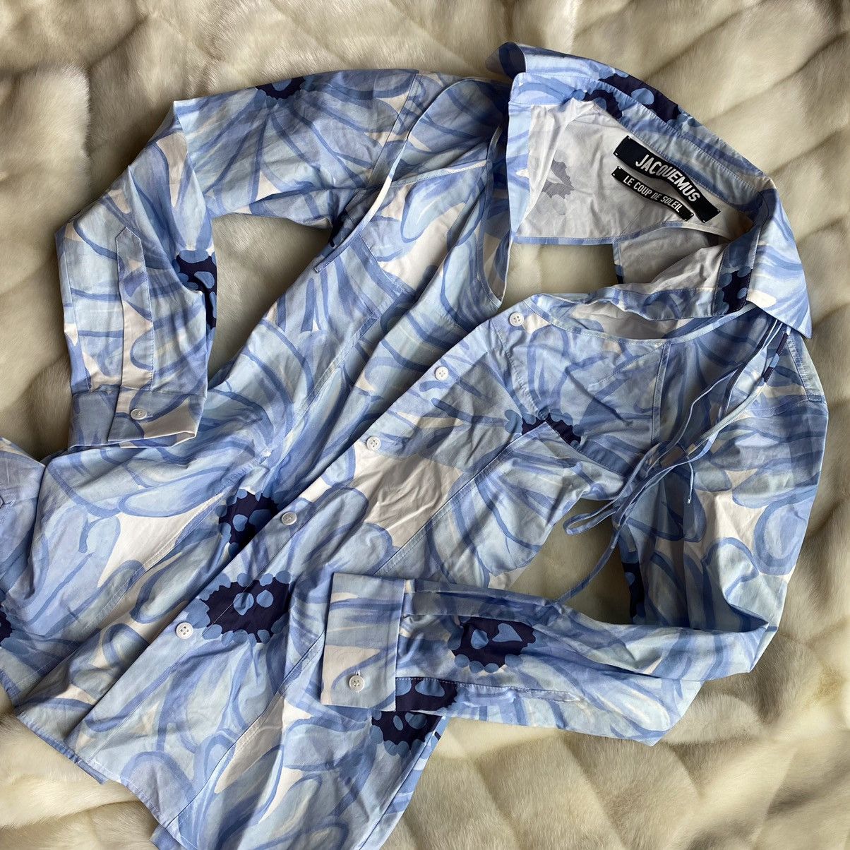 Image of Jacquemus Blue Floral Button Up Never Worn, Women's (Size Small)