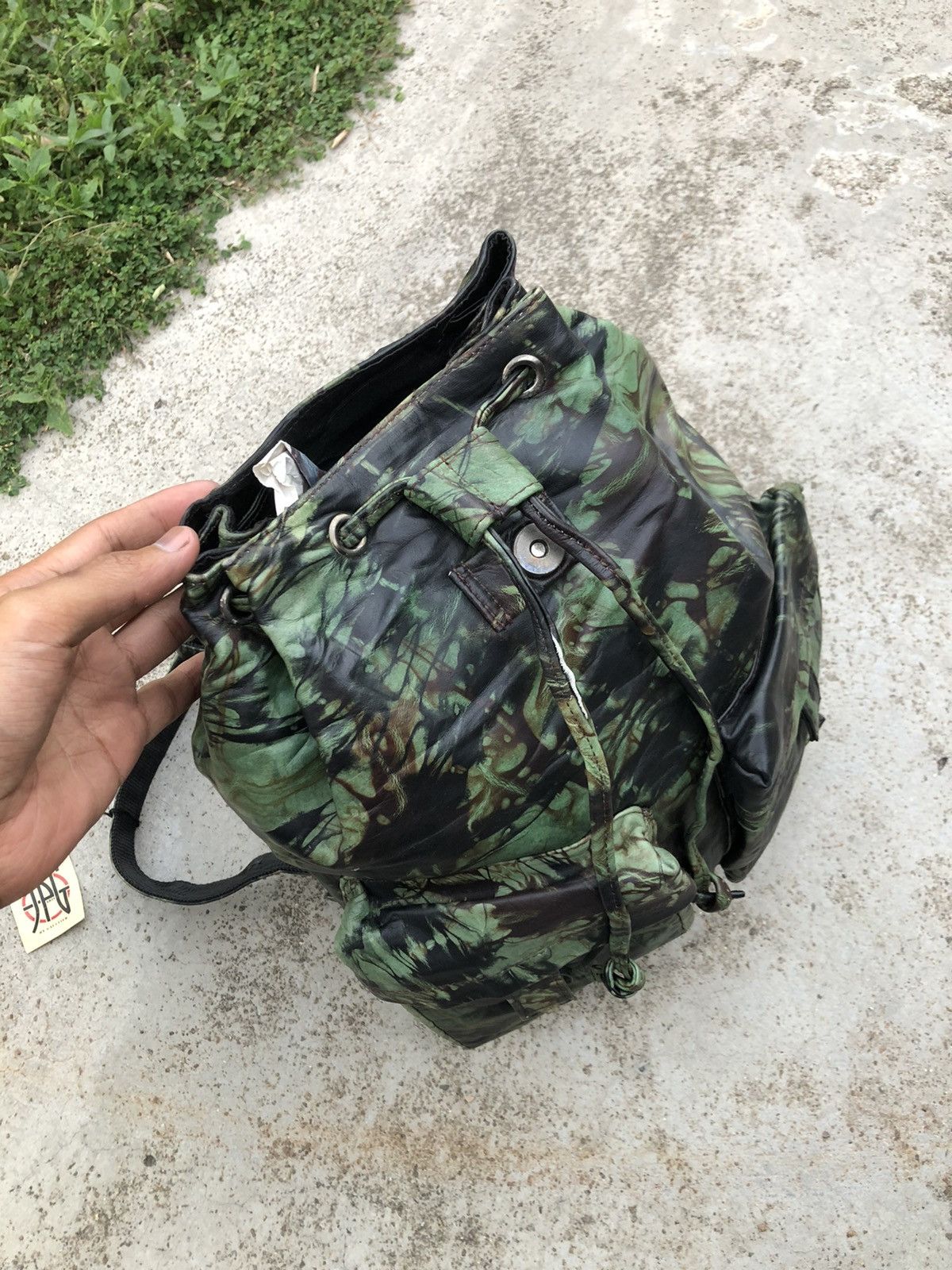 Jean Paul Gaultier VINTAGE JEAN PAUL GAULTIER CAMO STYLE LEATHER BACKPACK Size ONE SIZE - 3 Thumbnail