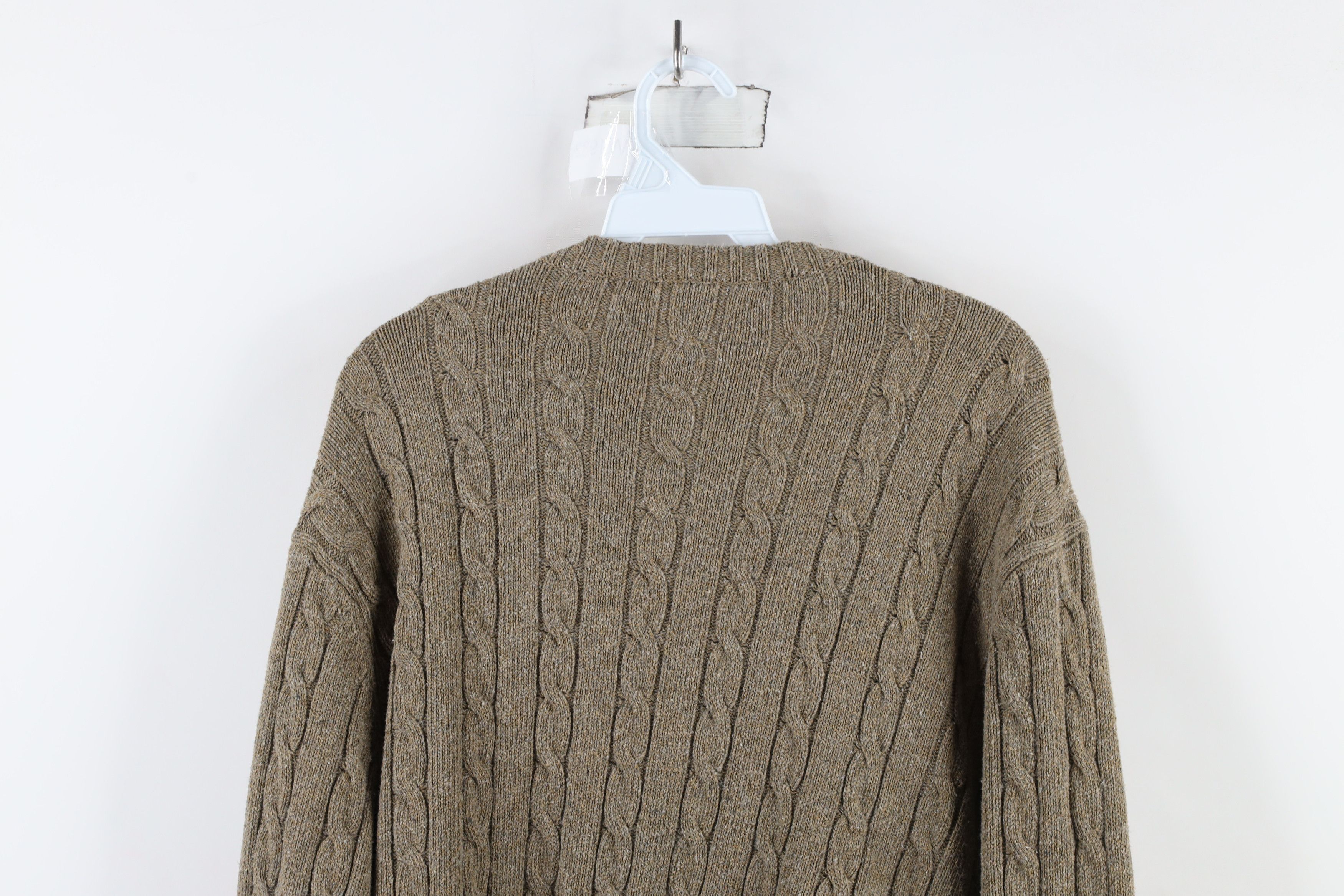 Vintage Vintage 90s Streetwear Cable Knit Crewneck Sweater Brown Size US XL / EU 56 / 4 - 8 Thumbnail
