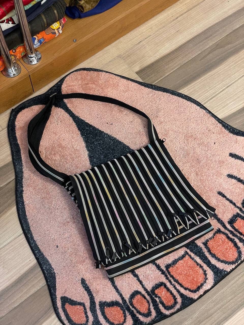 Handmade Avant Garde Handmade Multizip Shoulder Bag Size ONE SIZE - 7 Thumbnail