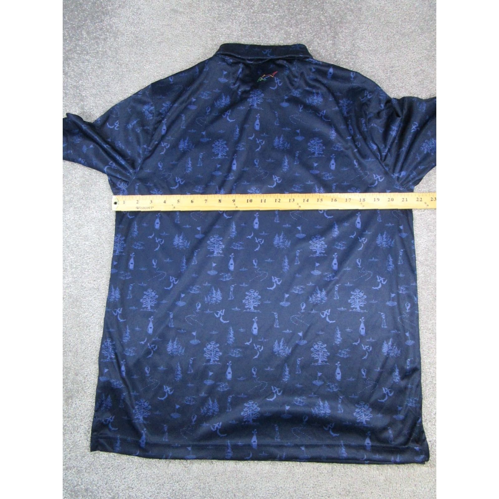 Vintage Greg Norman Polo Shirt Men Medium Blue PlayDry Golf Shirt - Fair Isle Pattern, Short Sleeve, Collared, Button-Front, Regular Fit - Mens Polo Size US M / EU 48-50 / 2 - 6 Thumbnail