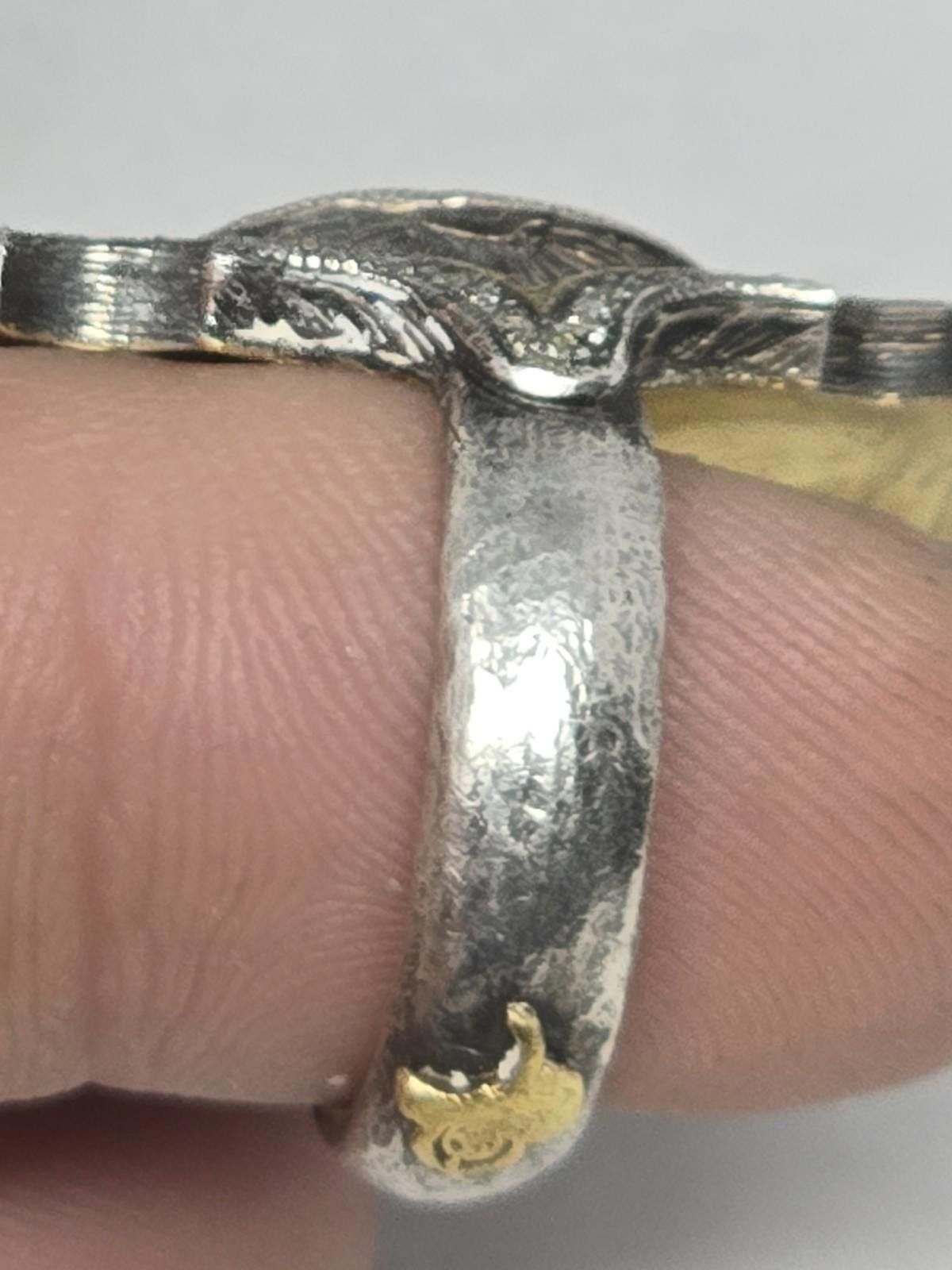 Other Signed Sevan Biçakçi 24k Gold Silver Diamond Intaglio Ring Size ONE SIZE - 9 Thumbnail