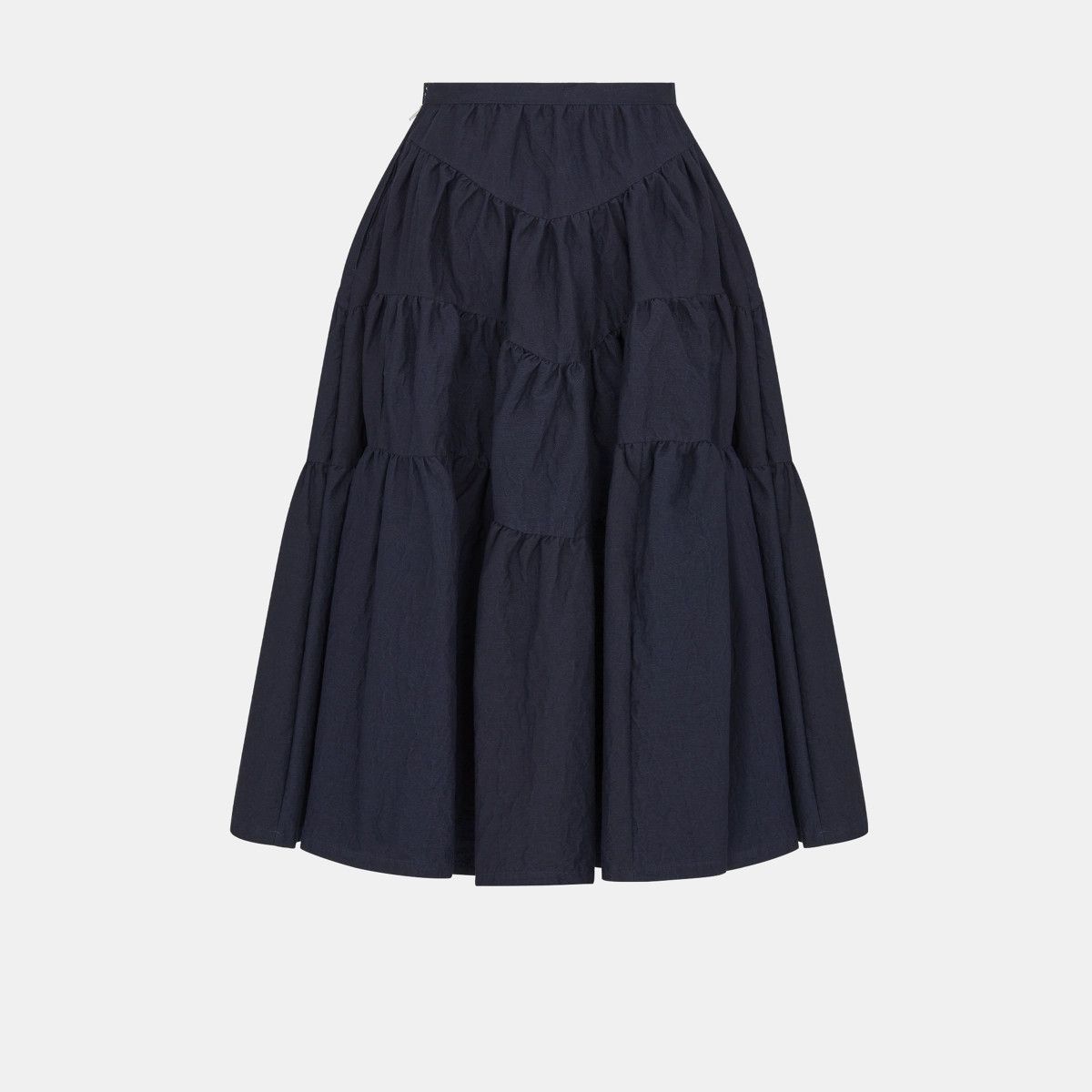 Dior o1bcso1str0225 Flared Mid-Length Skirt in Deep Blue Size 27" / US 4 / IT 40 - 2 Thumbnail