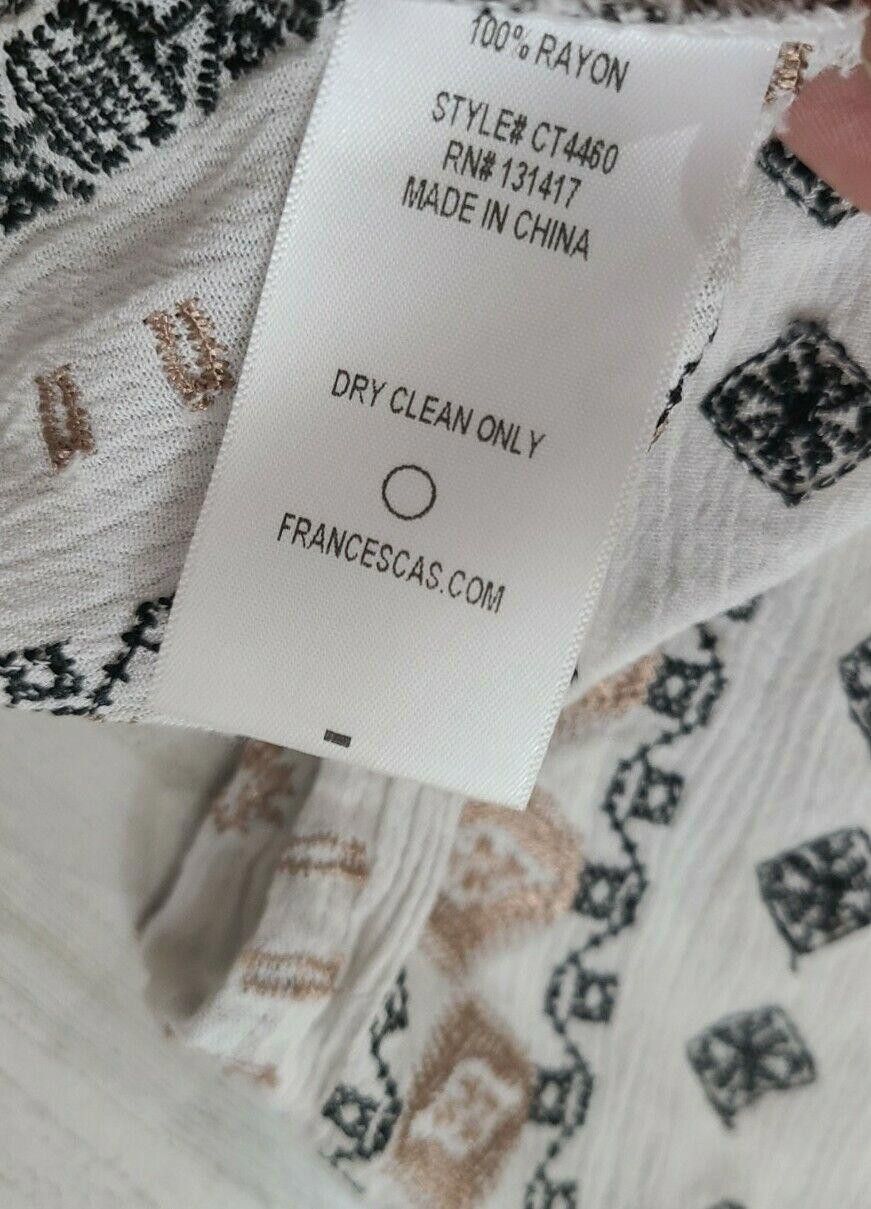 Designer Blue Rain Top Small Embroidered Boho Hippie V Neck Tie Front Size S / US 4 / IT 40 - 6 Thumbnail