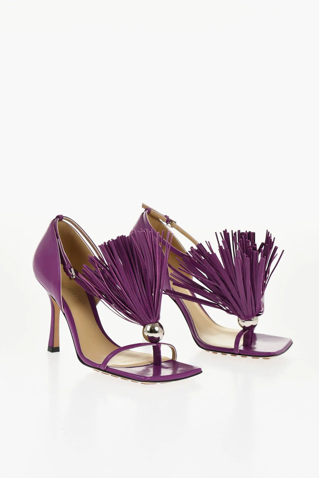 Bottega Veneta og1mm0426 Leather Sandals in Purple Size US 9.5 / IT 39.5 - 3 Thumbnail