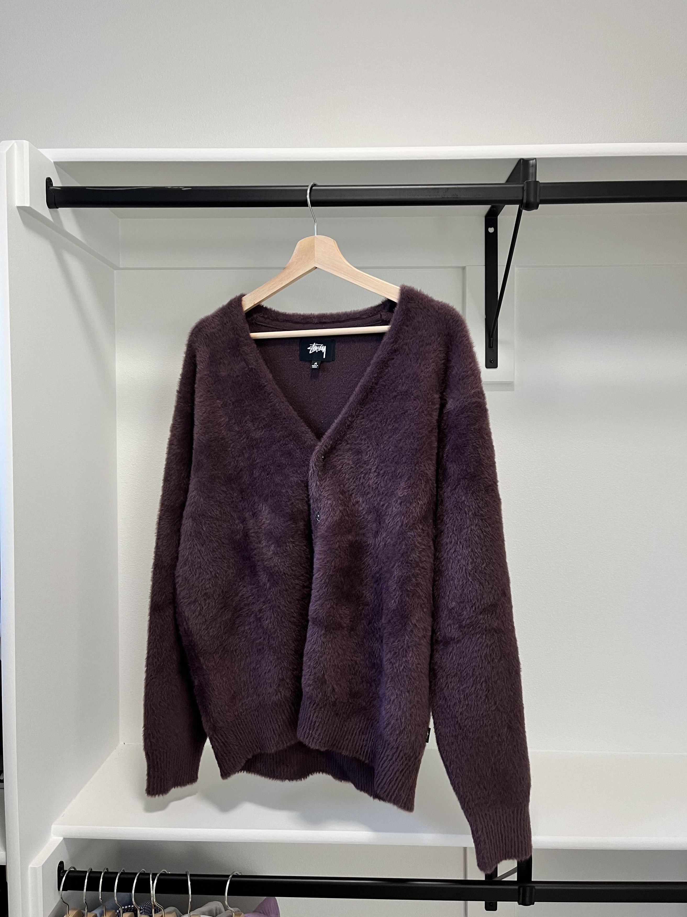 Purple shaggy cardigan best sale