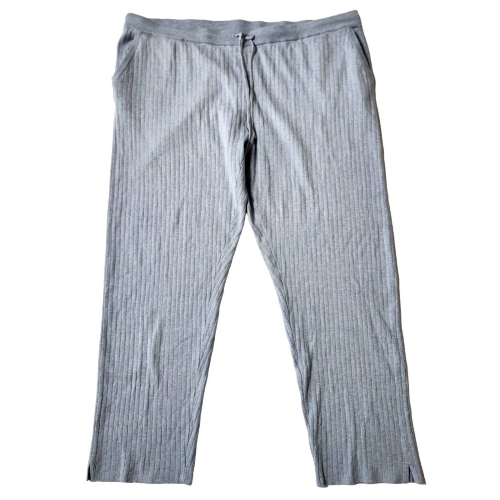 Vintage Chico's Chicos Zenergy Womens 4R Cotton Cashmere Ribbed Pull On Pants Joggers Blue Size 27" / US 4 / IT 40 - 2 Thumbnail