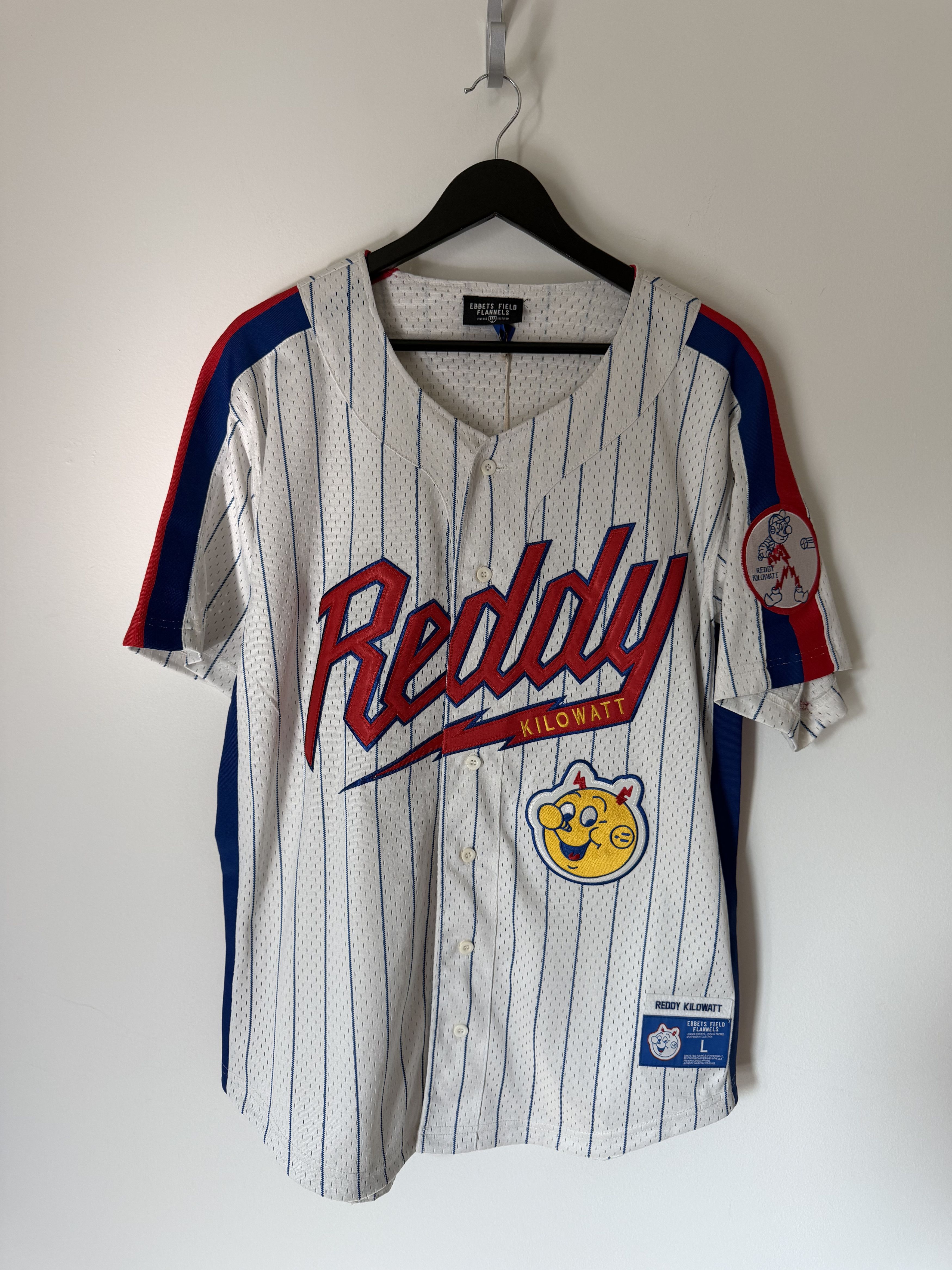 Ebbets Field Flannels Ebbets Field Reddy Kilowatt Pinstripe Mesh Jersey Size US XL / EU 56 / 4 - 1 Thumbnail