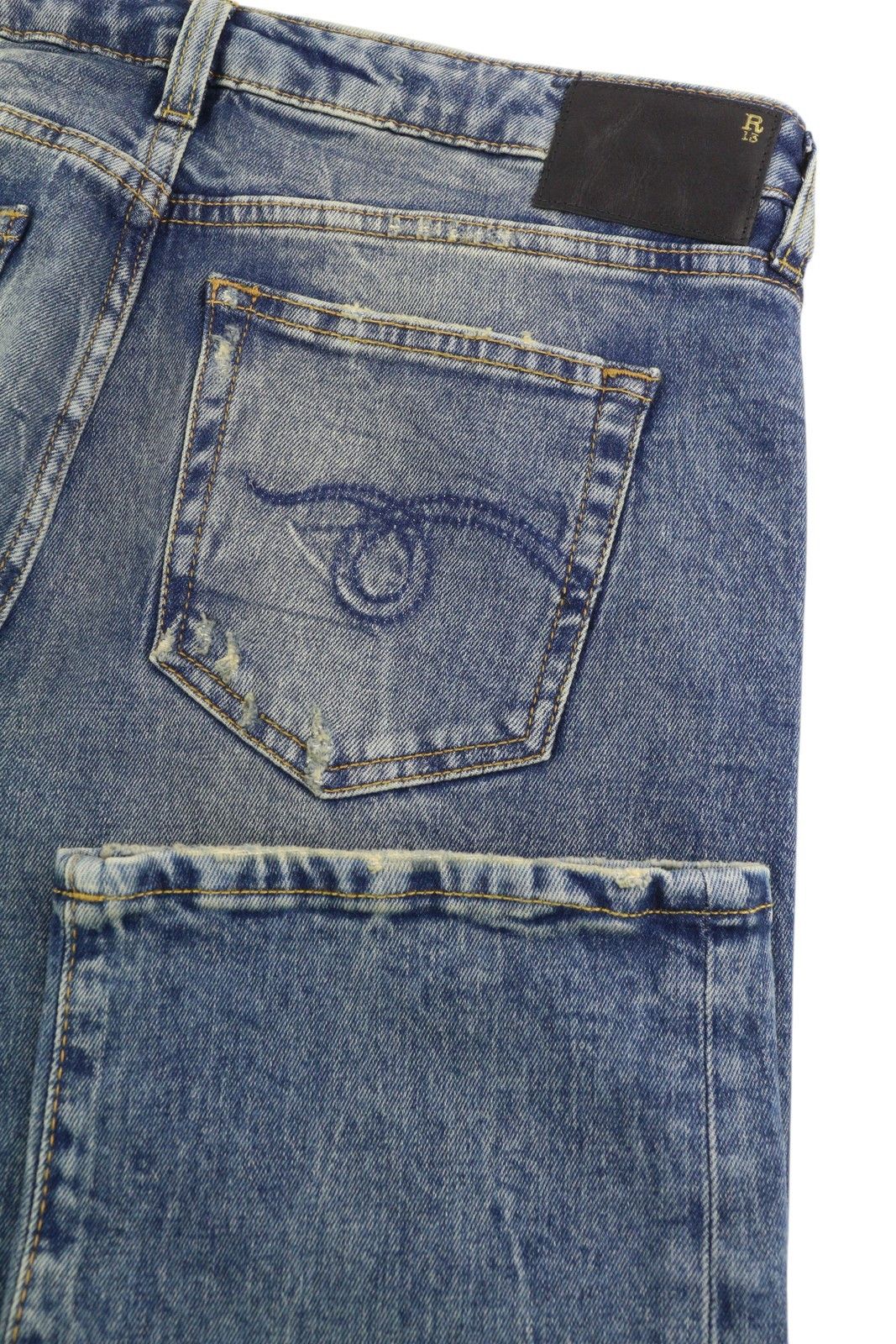 R13 BOY STRAIGHT 30 Cropped Ankle Washed Blue Kelly 84446 Size 30" / US 8 / IT 44 - 6 Thumbnail
