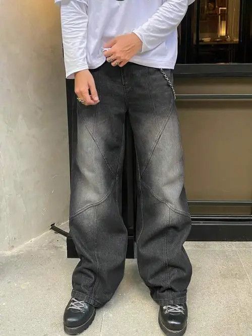 Jean Washed Y2K baggy skate 90s denim jeans Size US 33 - 2 Thumbnail