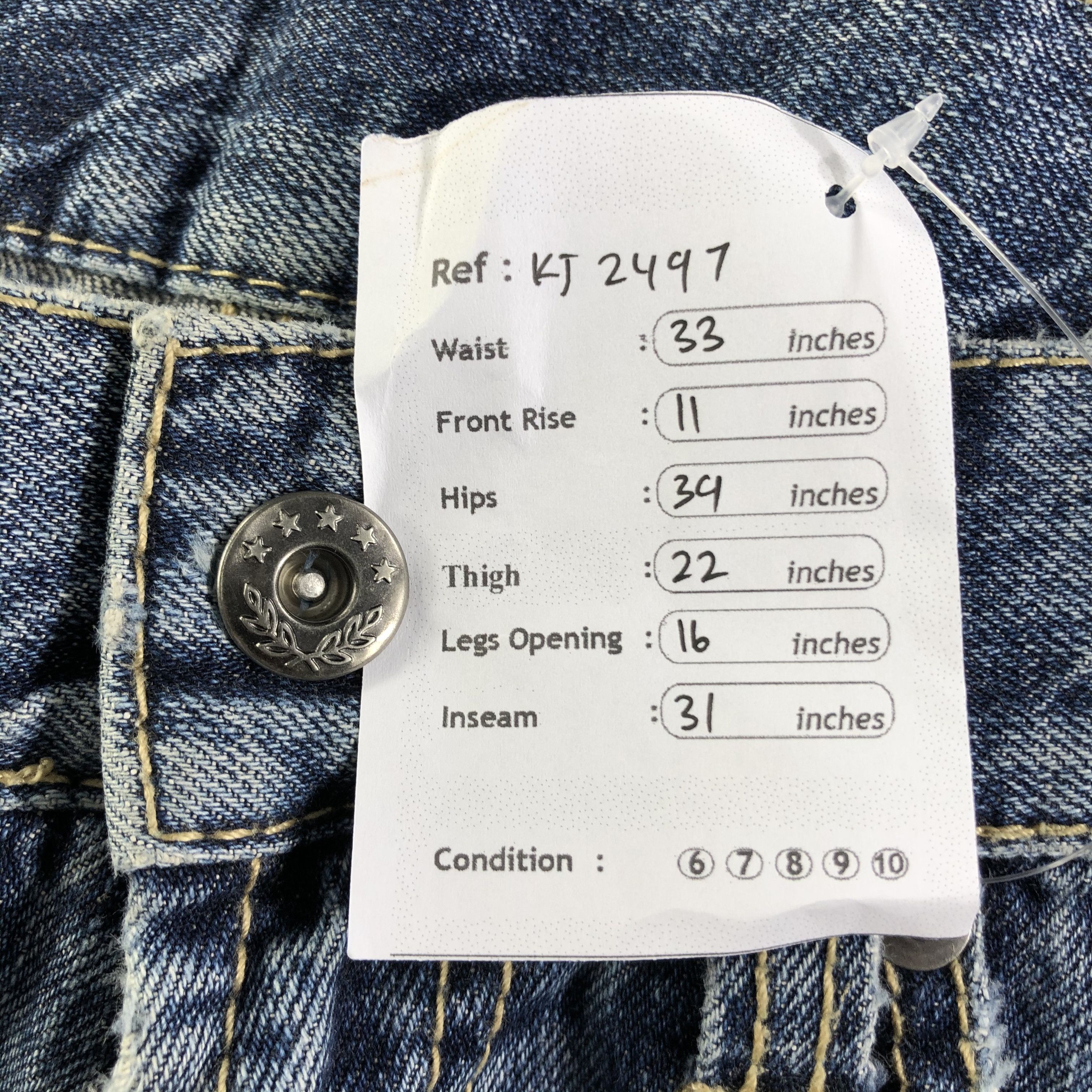 Japanese Brand Japanese Famock Jeans Distressed Denim KJ2497 Size US 31 - 10 Thumbnail