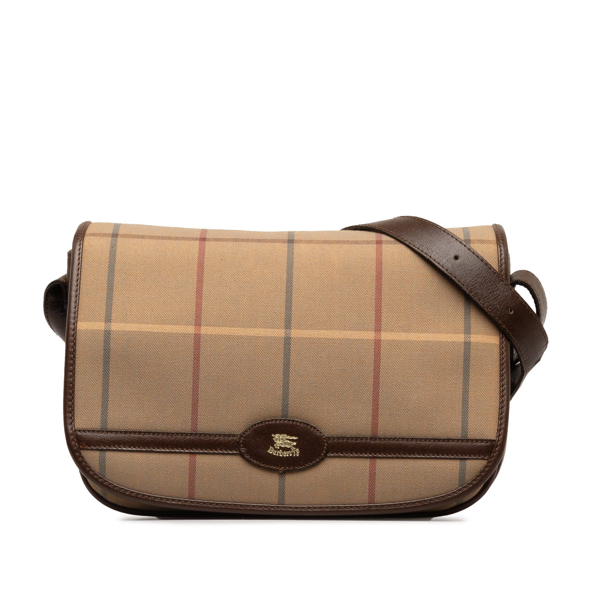 image of Burberry Vintage Check Crossbody Bag in Brown, Women's