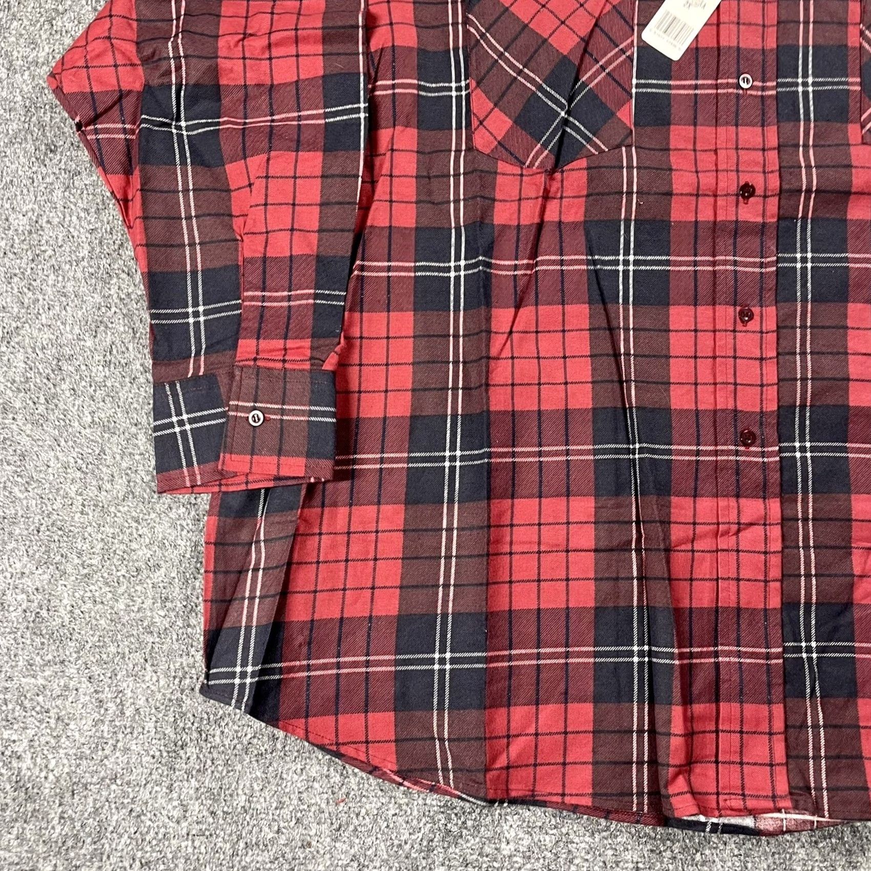 Wrangler VINTAGE Wrangler Flannel Shirt Big 2X Red Cotton Plaid Button-Up Mens Size US XXL / EU 58 / 5 - 3 Thumbnail