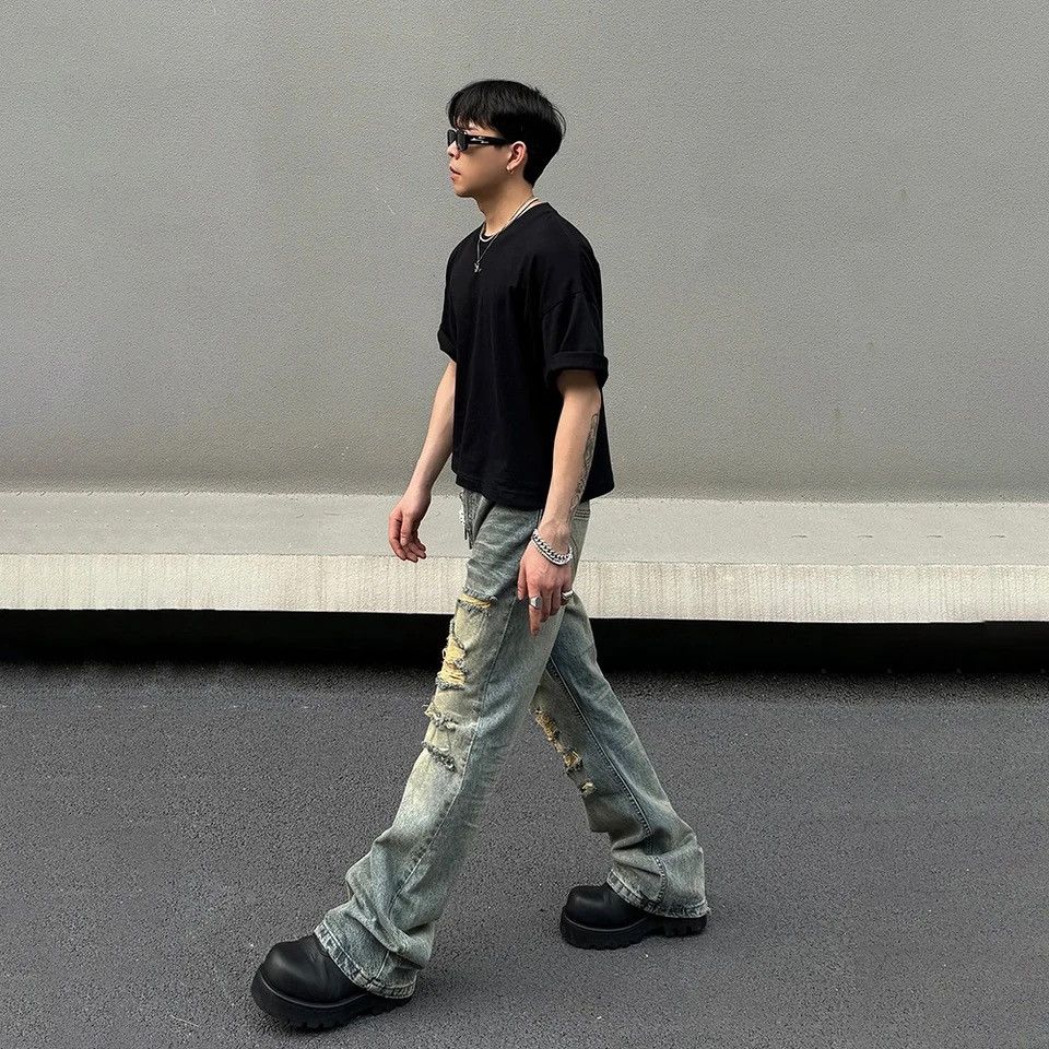 Denime × Japanese Brand × Vintage Ripped Jeans Men Vintage Trousers Streetwear Casual Size US 29 - 2 Thumbnail