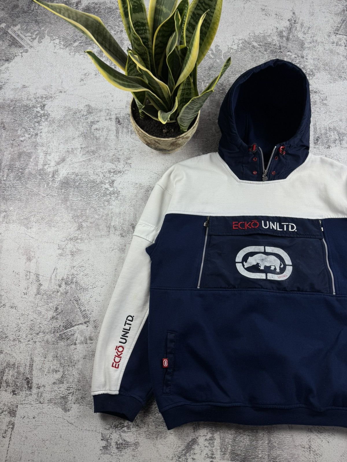 Ecko Unltd. ECKO UNLTD Skate Rap Baggy Hip Hop Anorak Jacket Hoodie Size US L / EU 52-54 / 3 - 2 Thumbnail