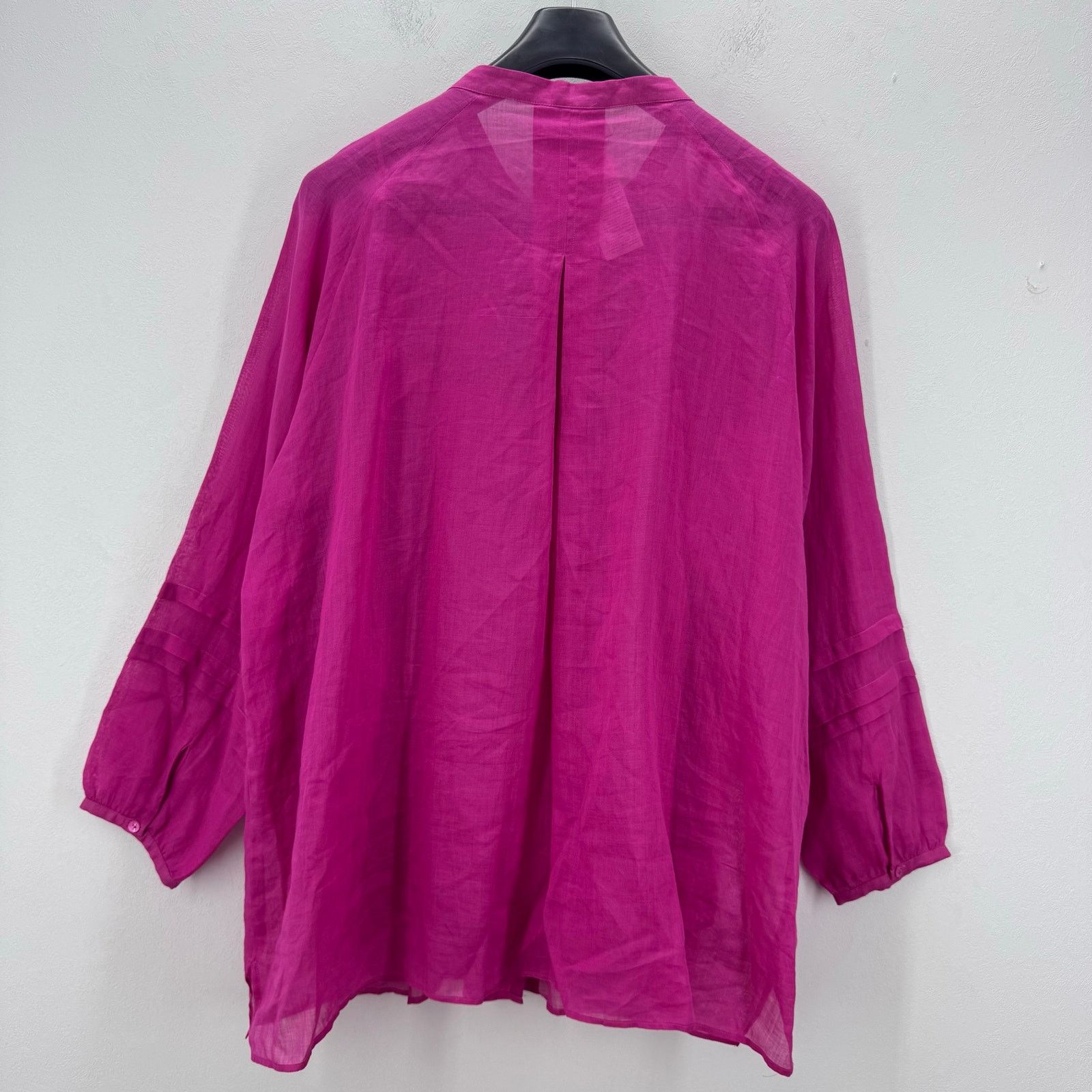 Marina Rinaldi Marina Rinaldi BOEMIA Ramie Long Sleeve Top Pink Magenta 18 Size XXL / US 16-18 / IT 52-54 - 2 Thumbnail