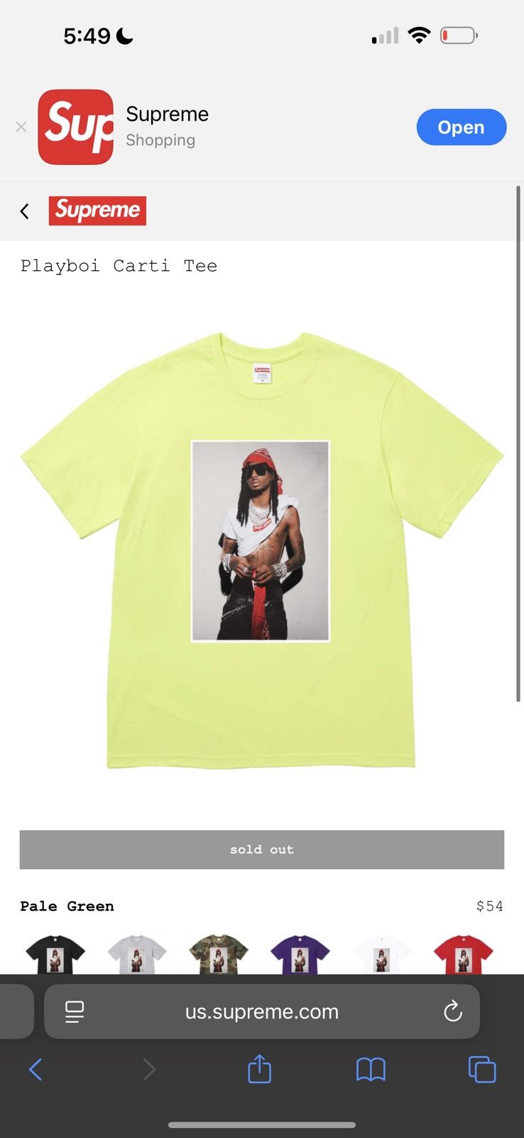 Supreme Supreme Playboi Carti T Shirt Neon Pale Green/Yellow | Grailed