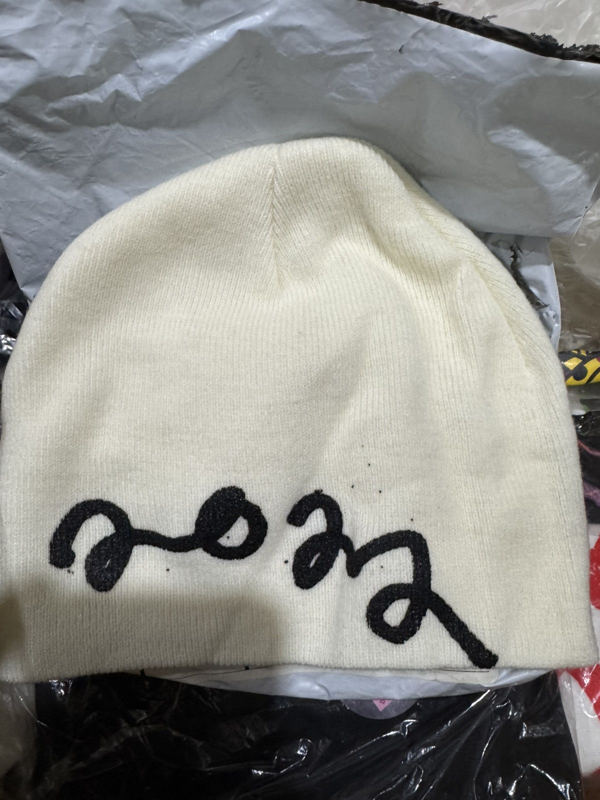 Asspizza Asspizza Puff Print Logo Beanie White 2022 Size ONE SIZE - 2 Thumbnail