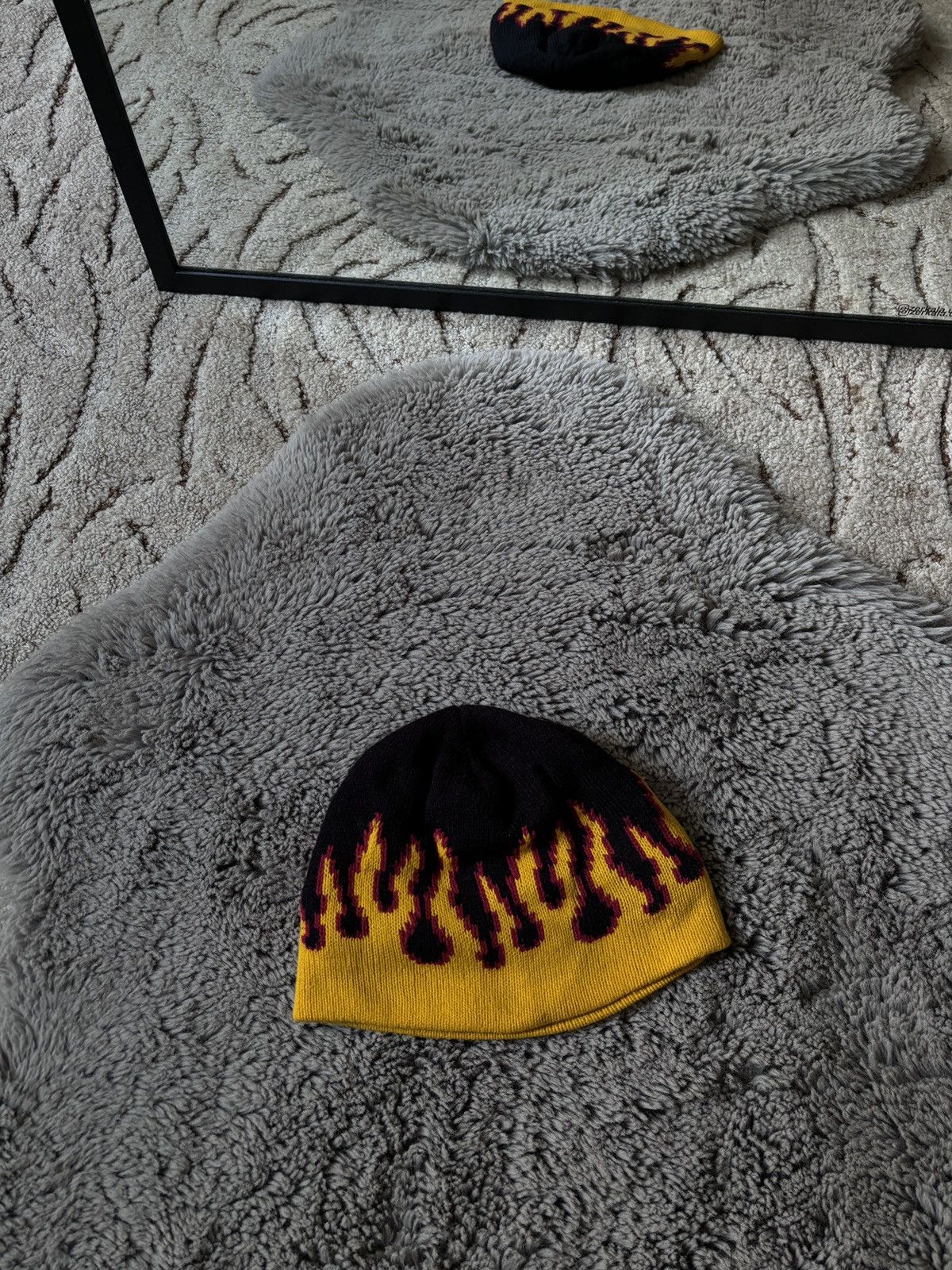 Japanese Brand Y2K Fire Flame Pattern Beanie skate Hat USA Size ONE SIZE - 1 Thumbnail